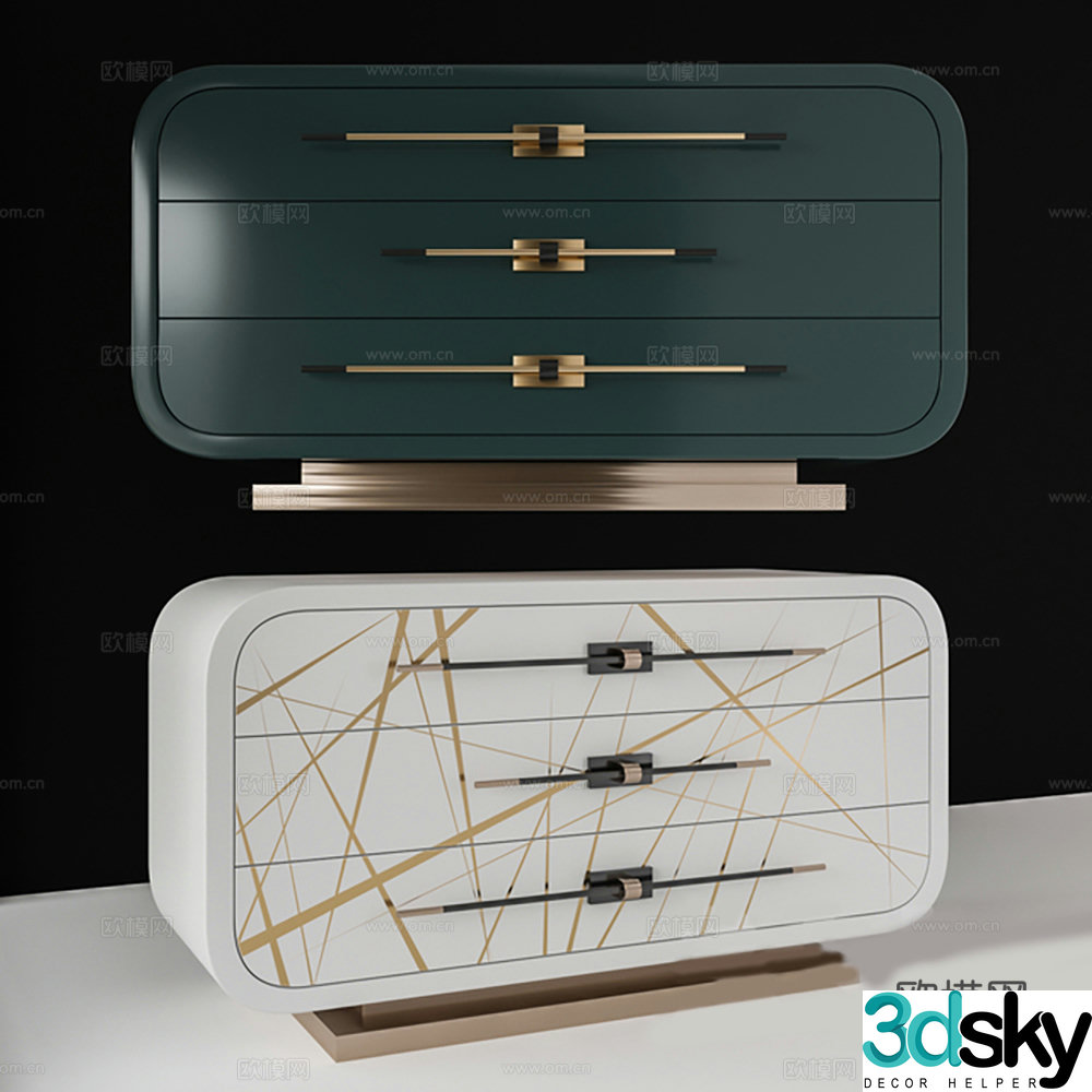 Cabinet low cabinet bedside table 3d model