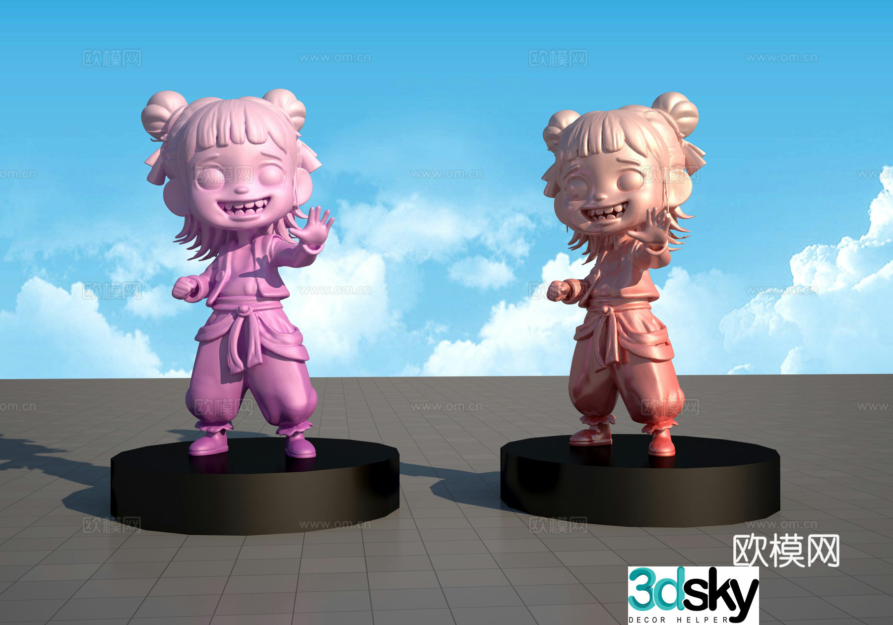 Nezha Trendy Sculpture 3D Model
