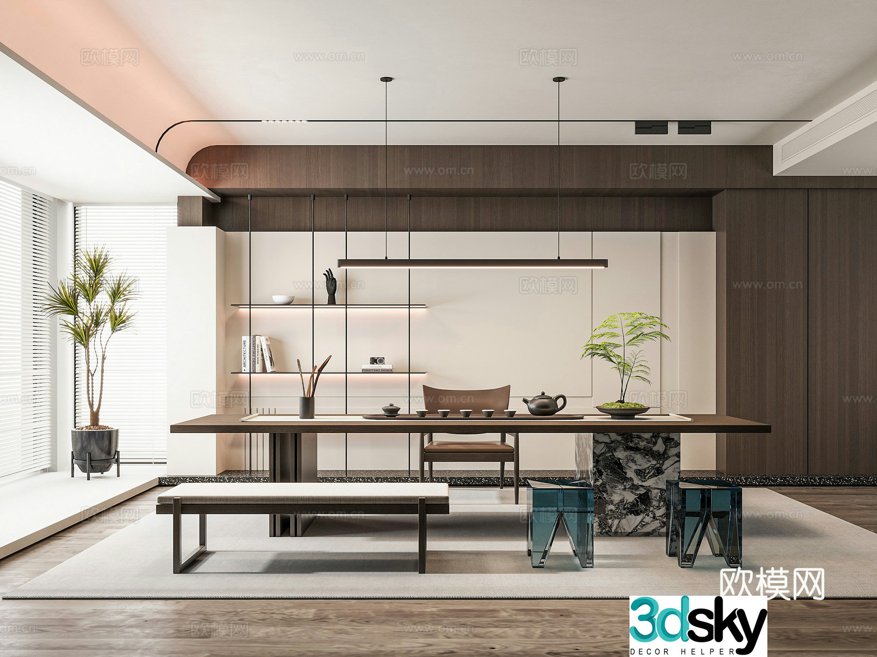 Modern tea room 3d model