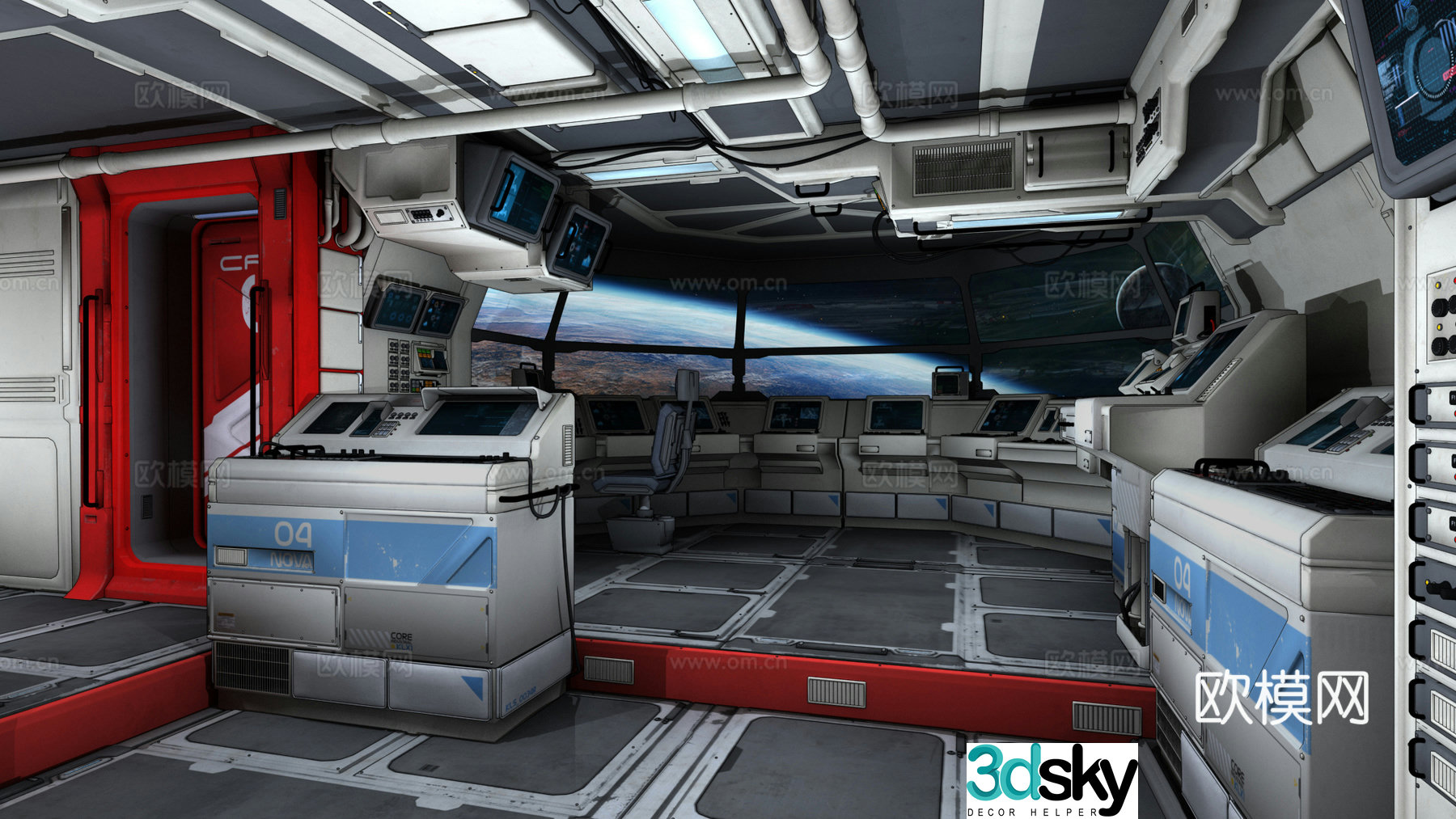 Modern universe capsule 3d model