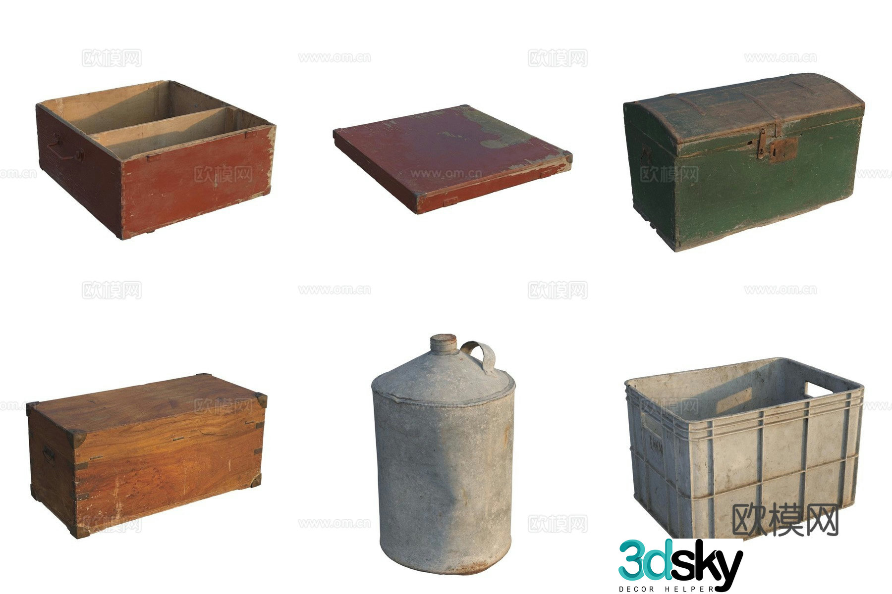 Storage box paper shell wooden box plastic box gas tank 3d model