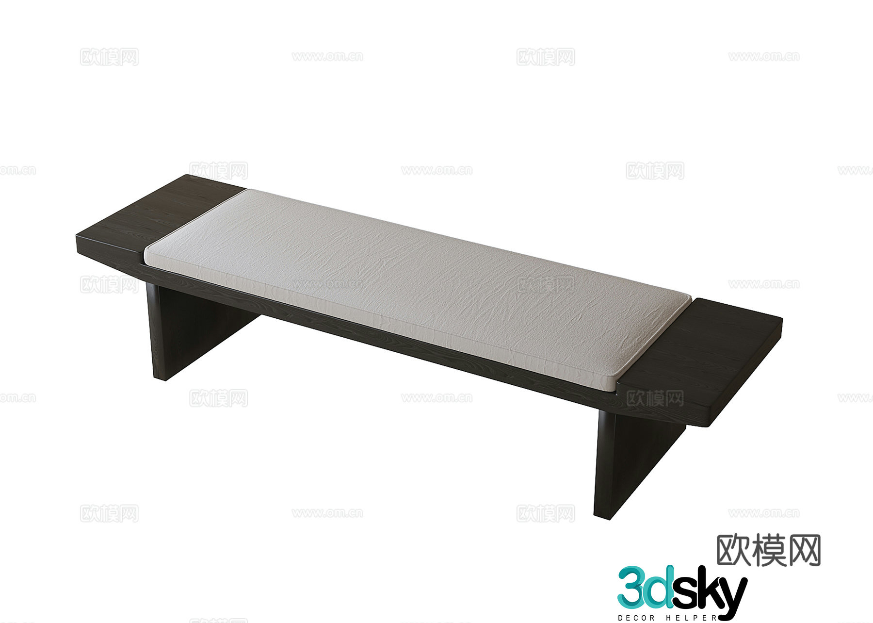 Modern bed stool bench 3d model