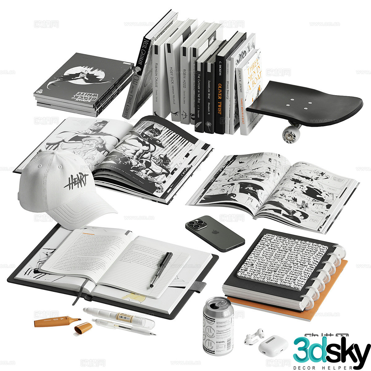Books 3d model