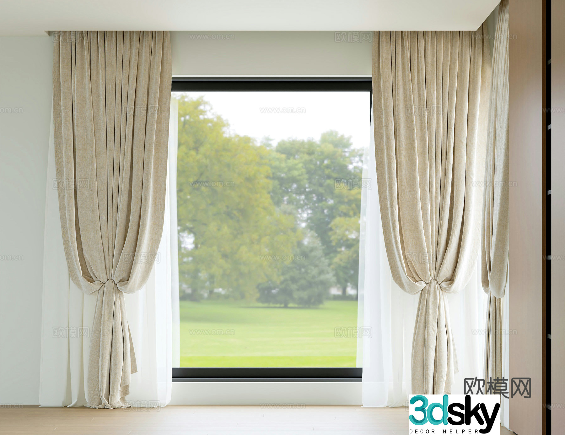 French curtain 3d model