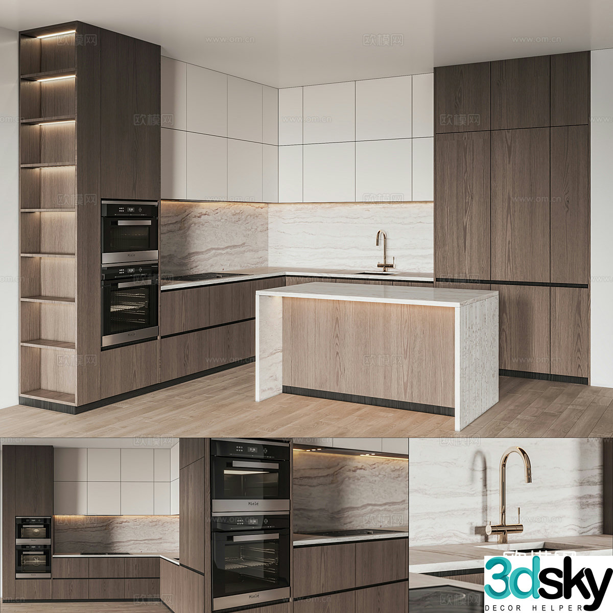 Modern Italian minimalist cabinet 3d model