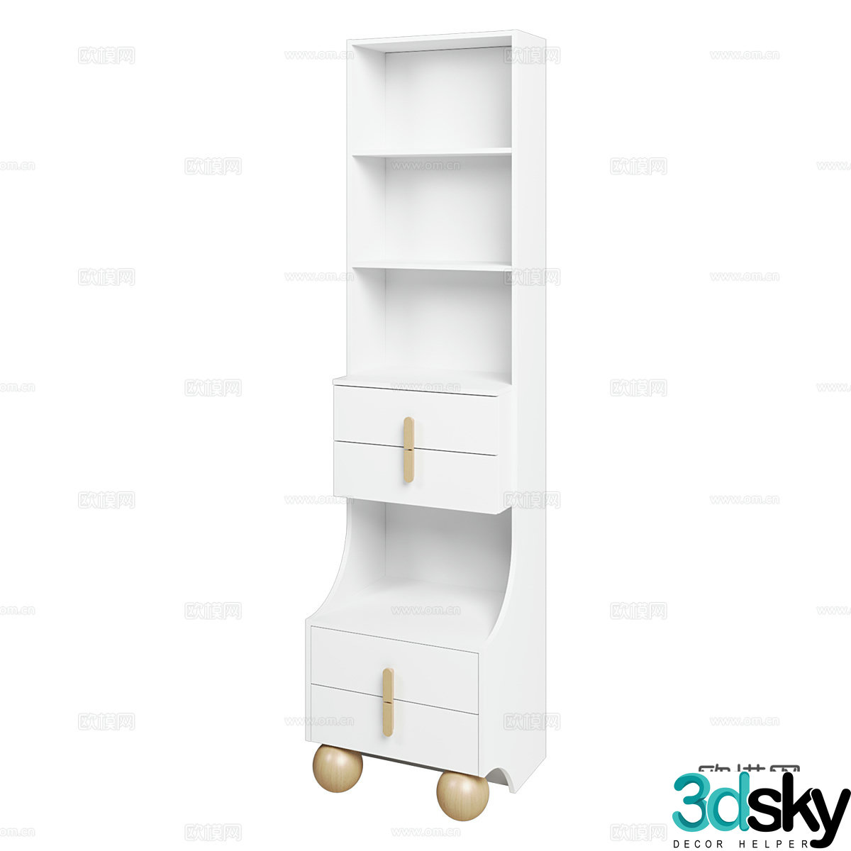 Nordic simple bookcase bookcase simple bookcase decorative cabinet children’s bookcase 3D model