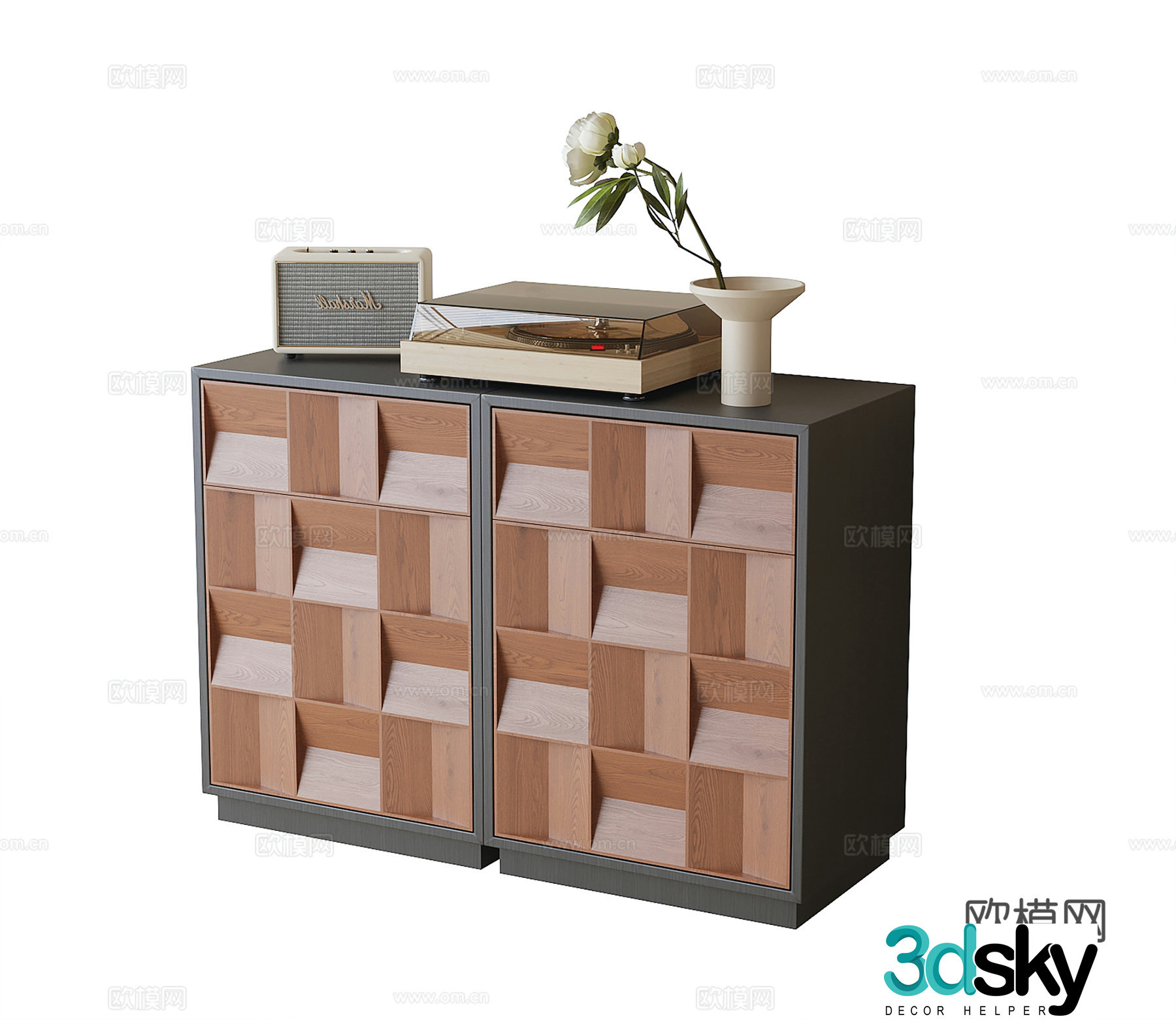 French entrance cabinet side cabinet 3D model