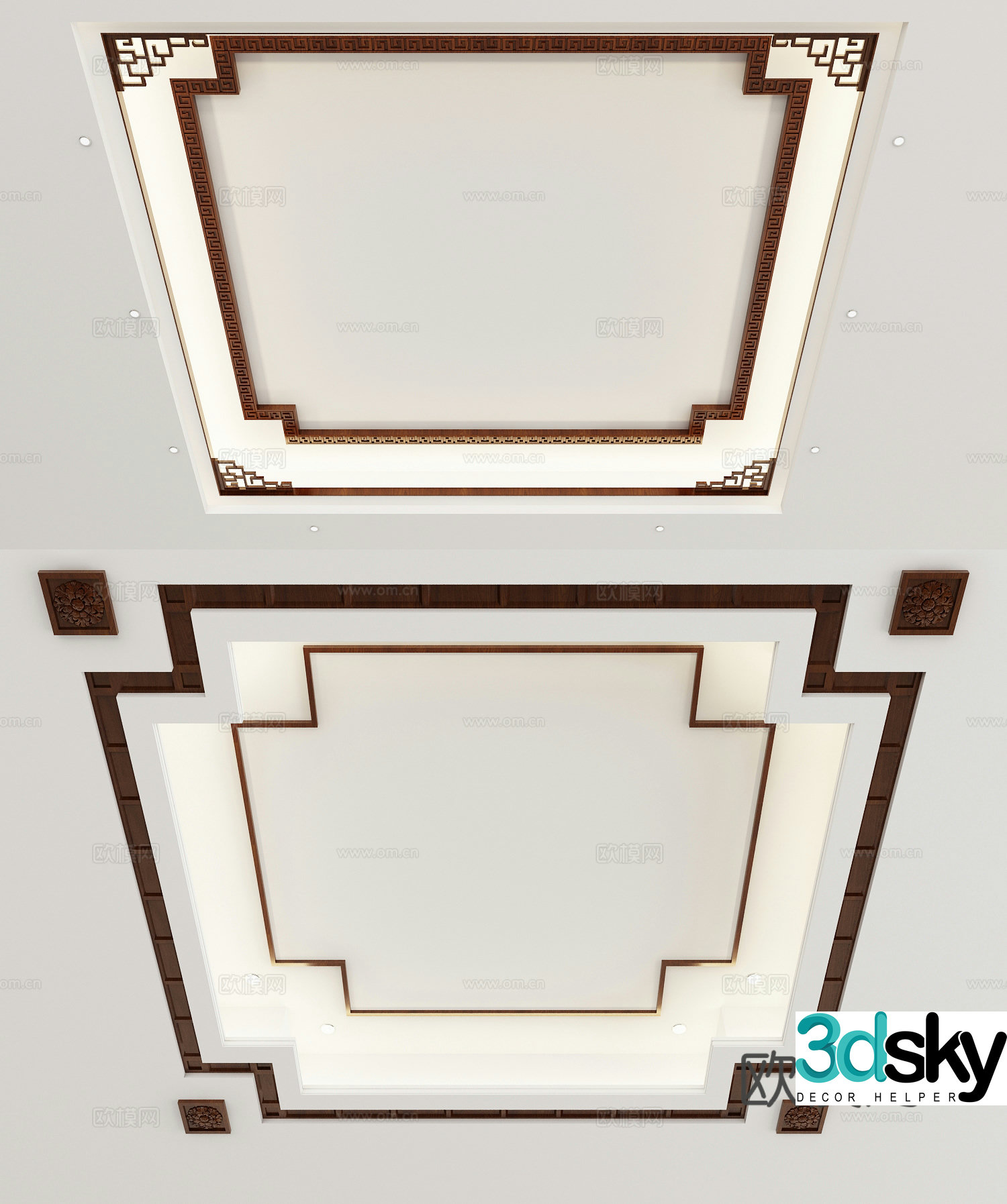 New Chinese style ceiling 3D model