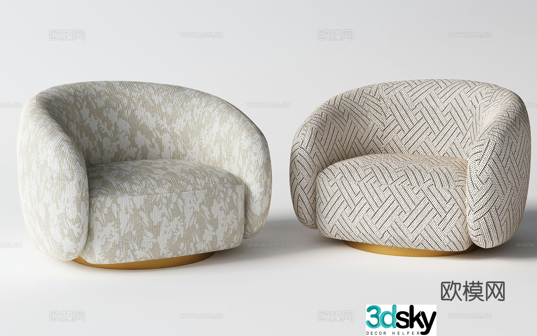 Modern single sofa combination 3D model