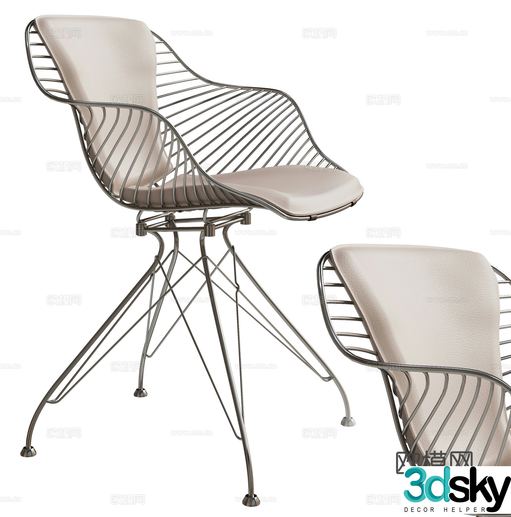 Modern single chair 3d model