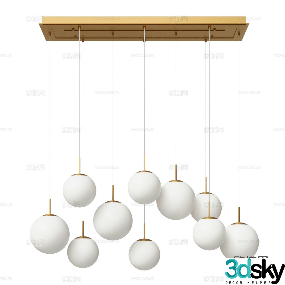 Casen linear chandelier 3d model
