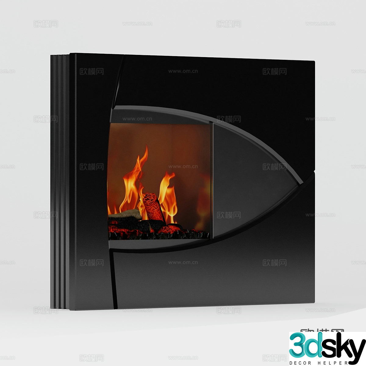 Modern minimalist fireplace Fireplace Simple fireplace Dining fireplace Living room fireplace 3d model