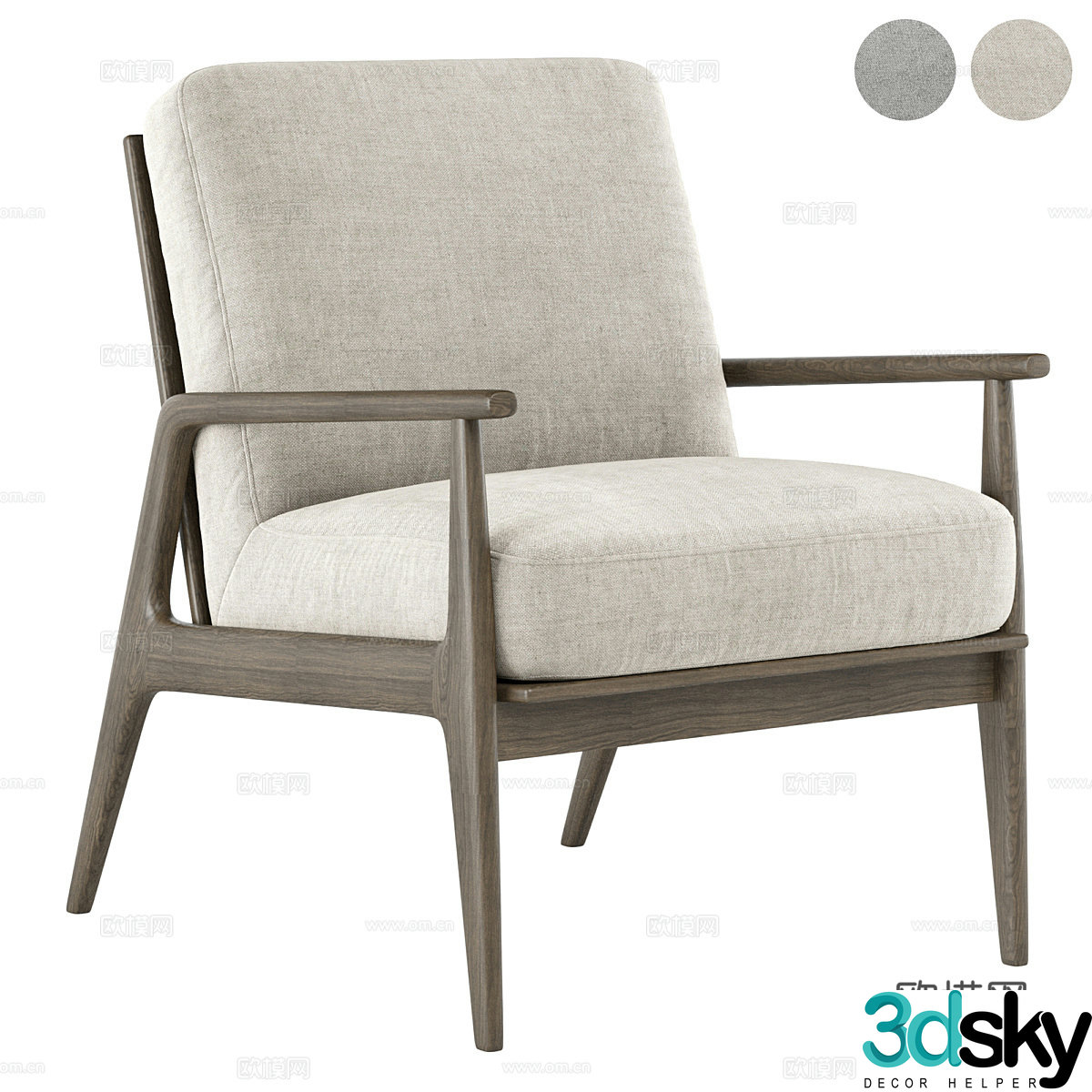 New Chinese casual chair 3D model