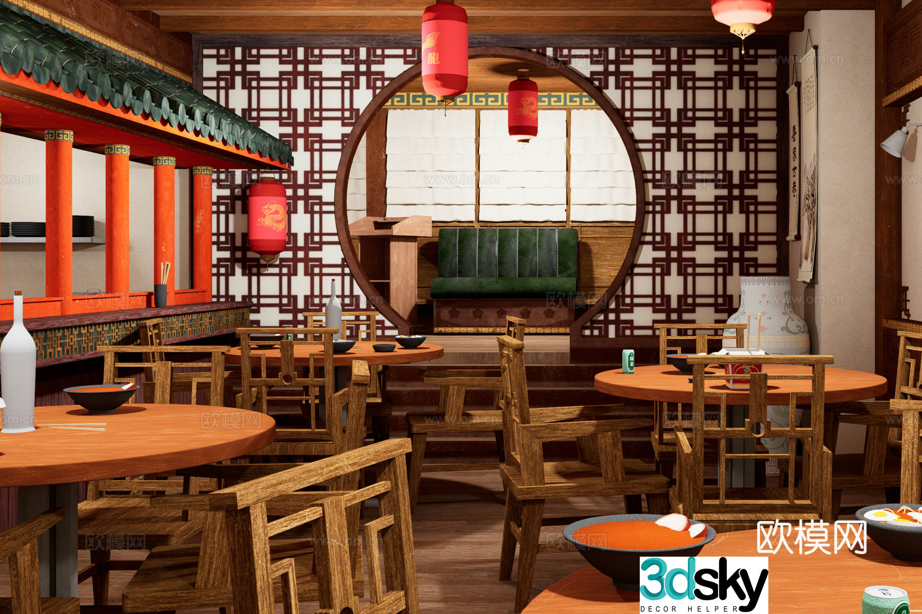 Chinese restaurant 3d model