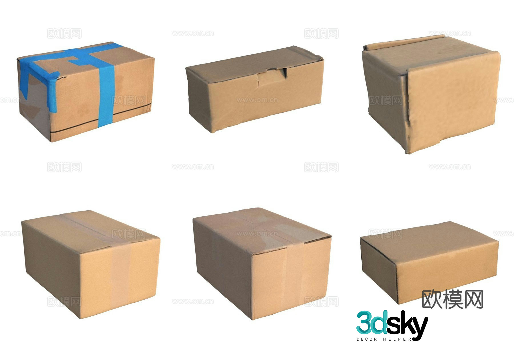 Storage carton carton 3d model