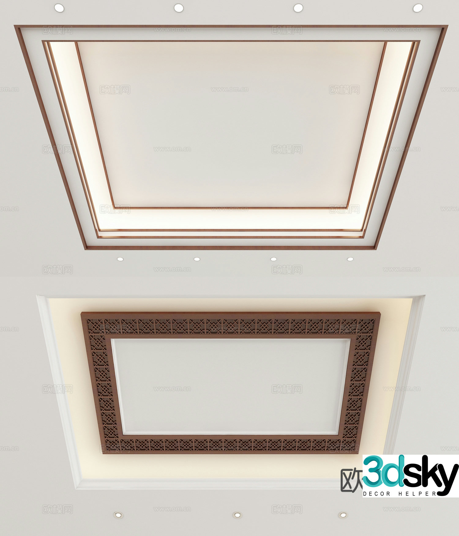 New Chinese style ceiling 3D model