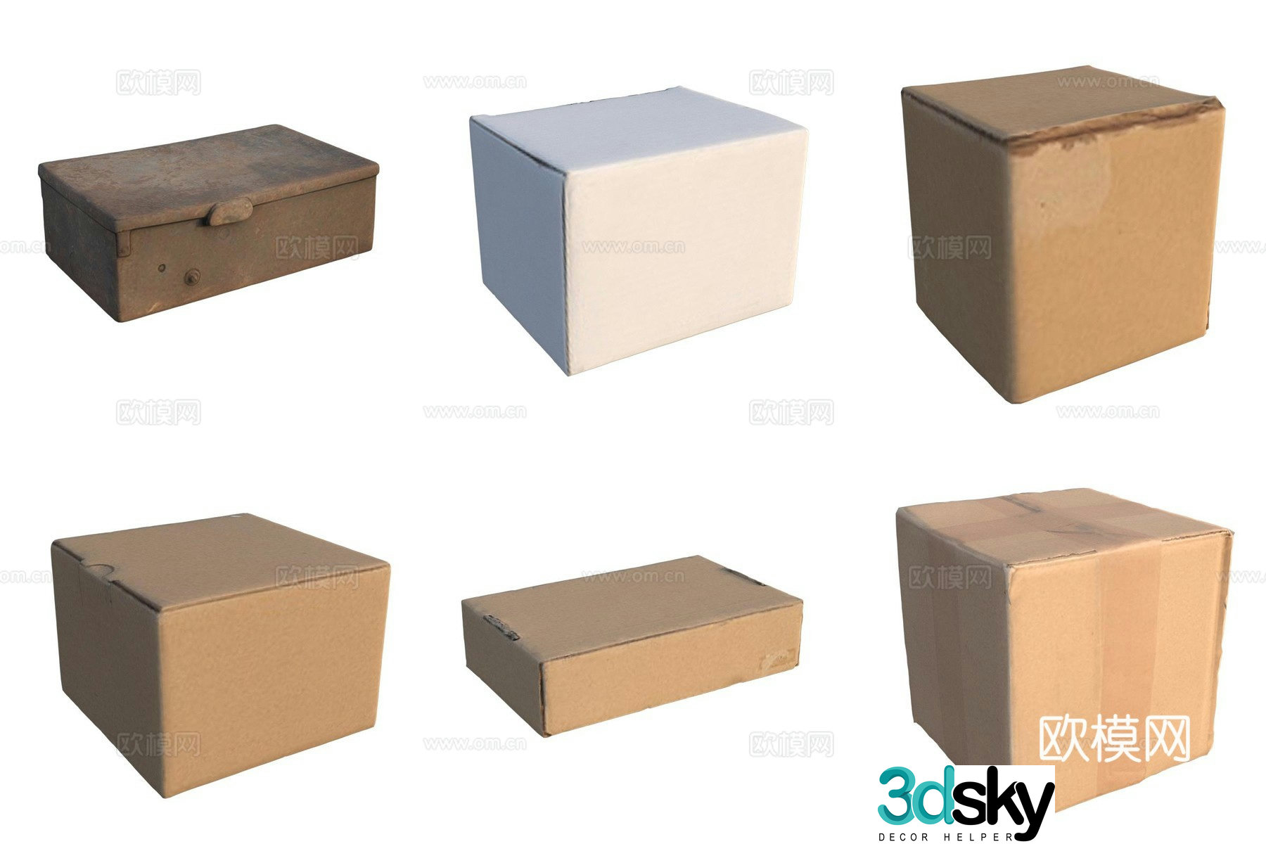 Storage iron box carton carton 3d model