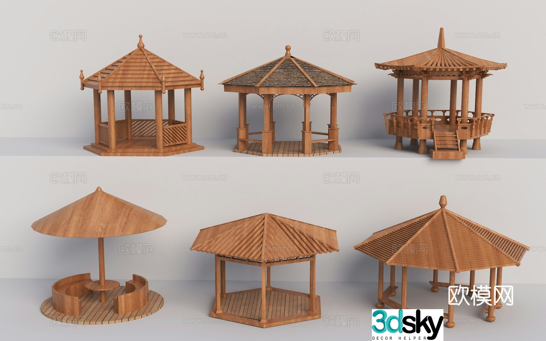 New Chinese style pavilion Chinese style pavilion pavilion rest pavilion round pavilion hexagonal pavilion Chinese wooden pavilion 3D model