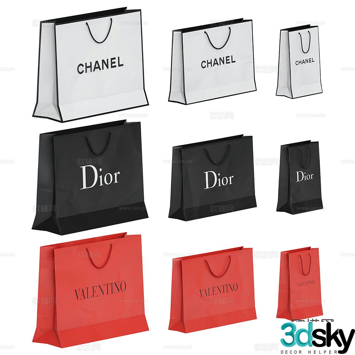 Brand shopping bag Chanel 3d model