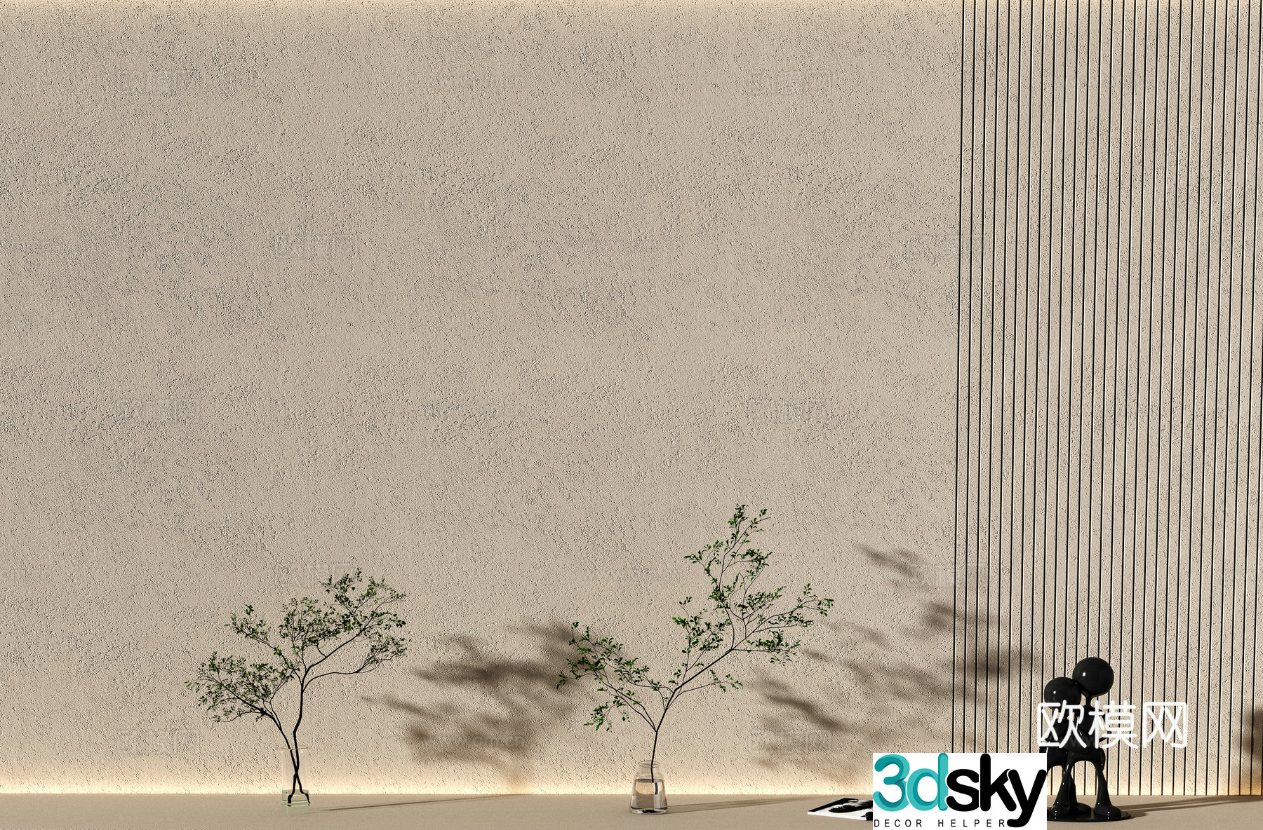 Modern paint Microcement Art paint Real stone paint Aquatic green plants Texture paint 3D model