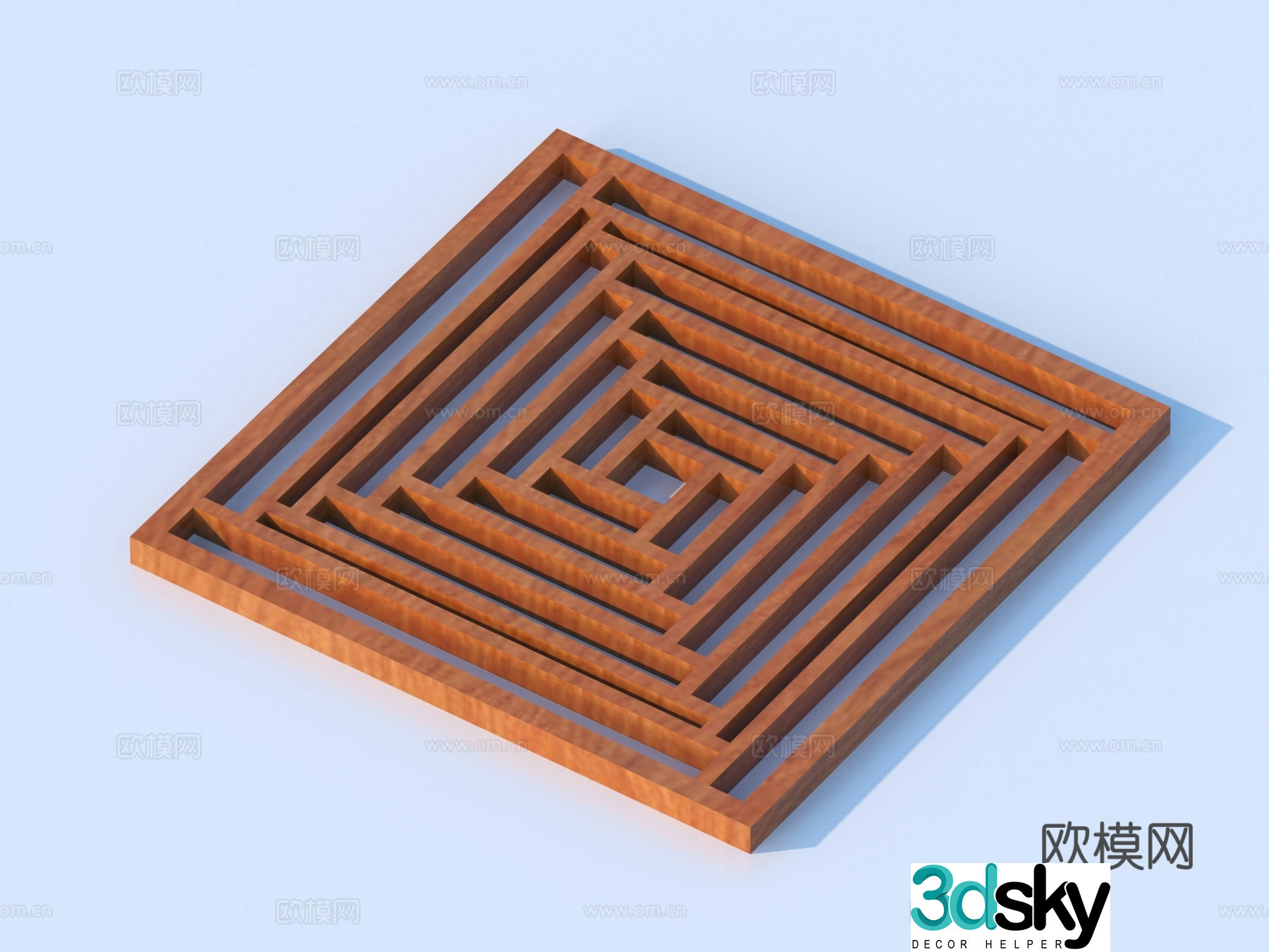 Carved window Grating window Hollow window Relief Wood carving 3D model