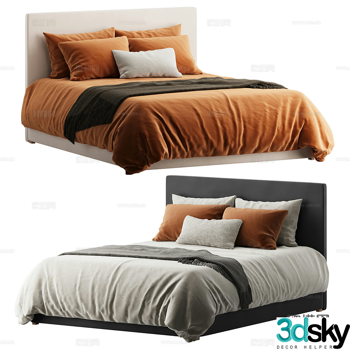 Double bed 3d model