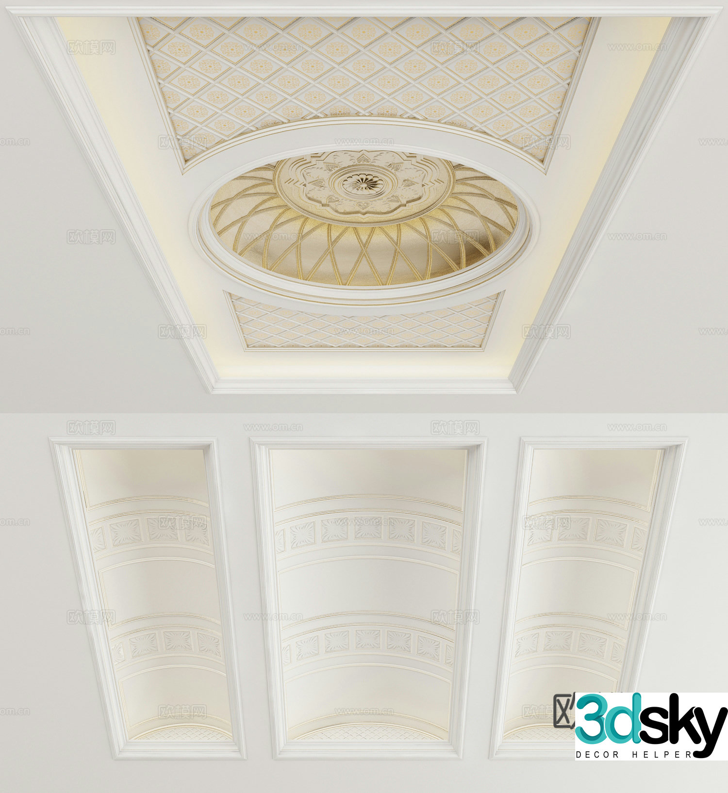European style ceiling 3D model