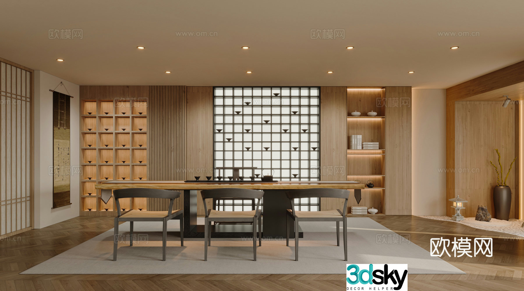 New Chinese tea room 3D model