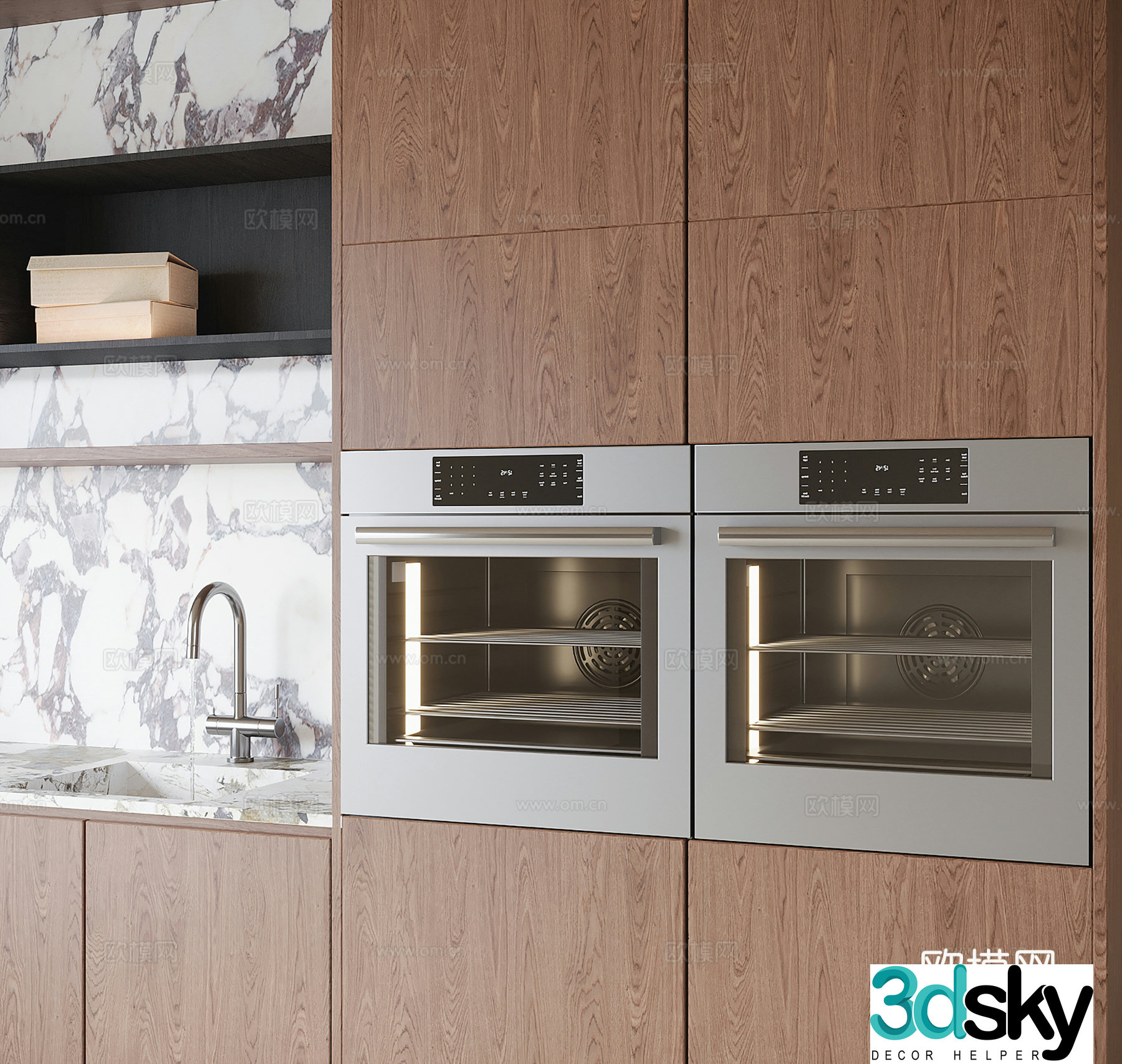 Modern embedded oven 3d model