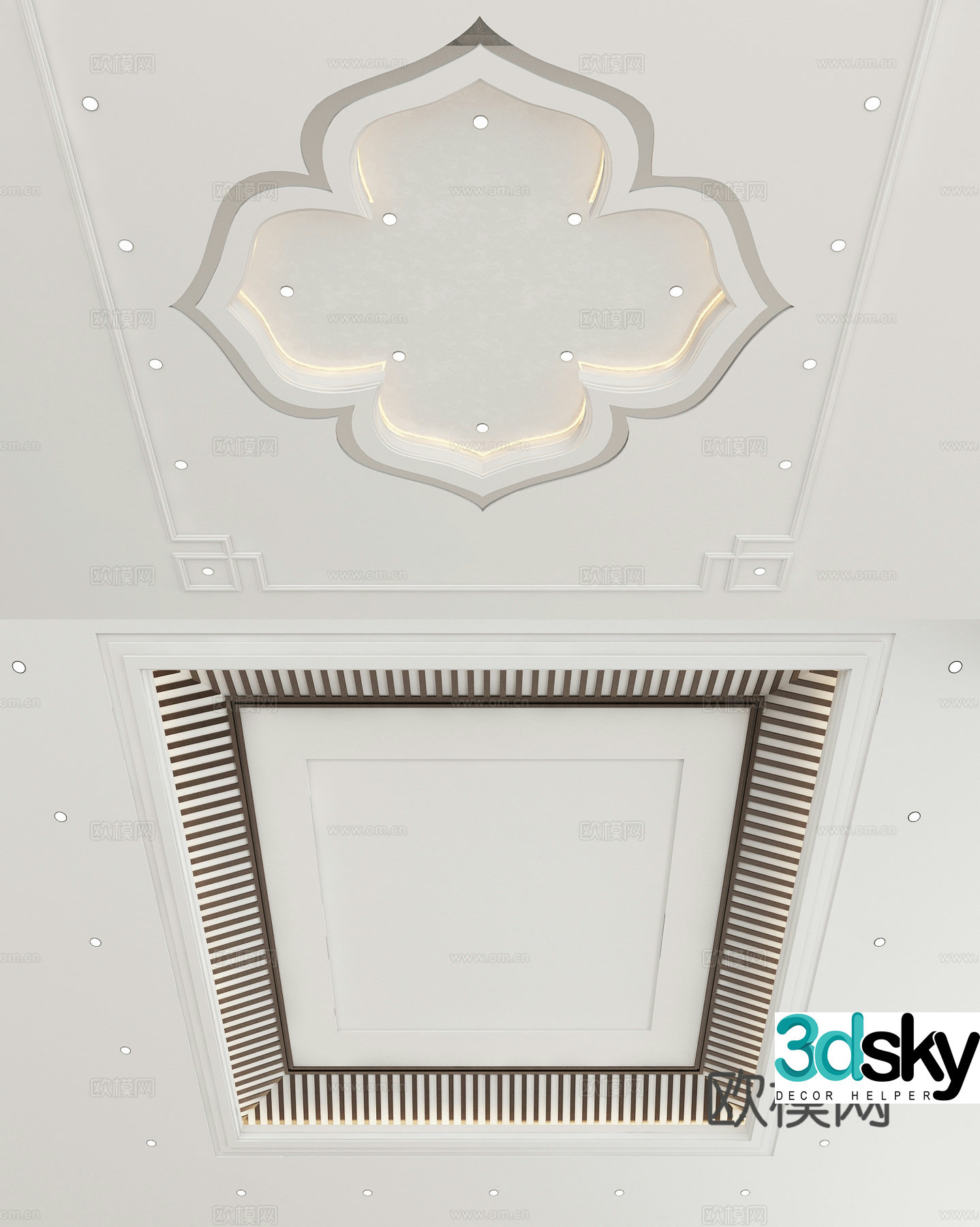 New Chinese style ceiling 3D model