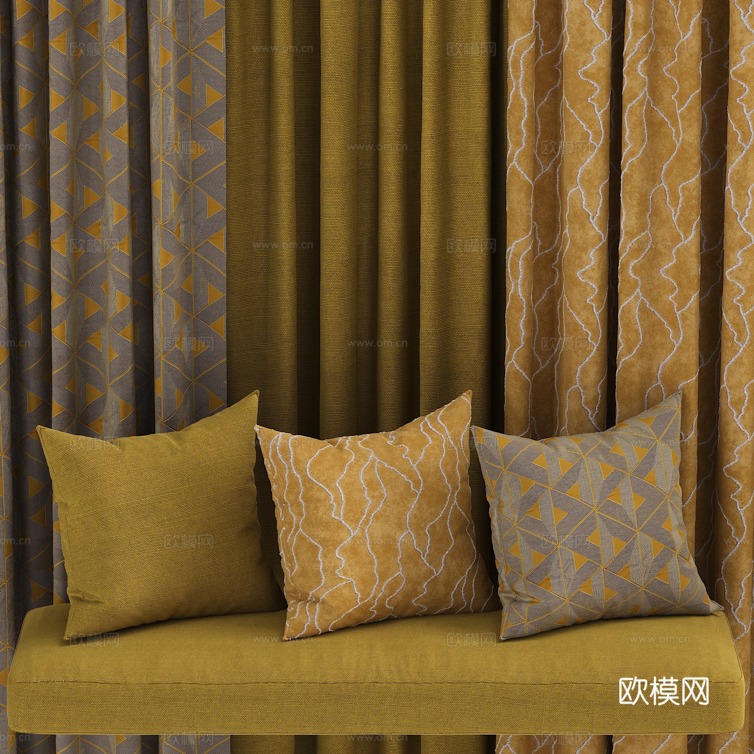 New Chinese bay window cushion 3D model