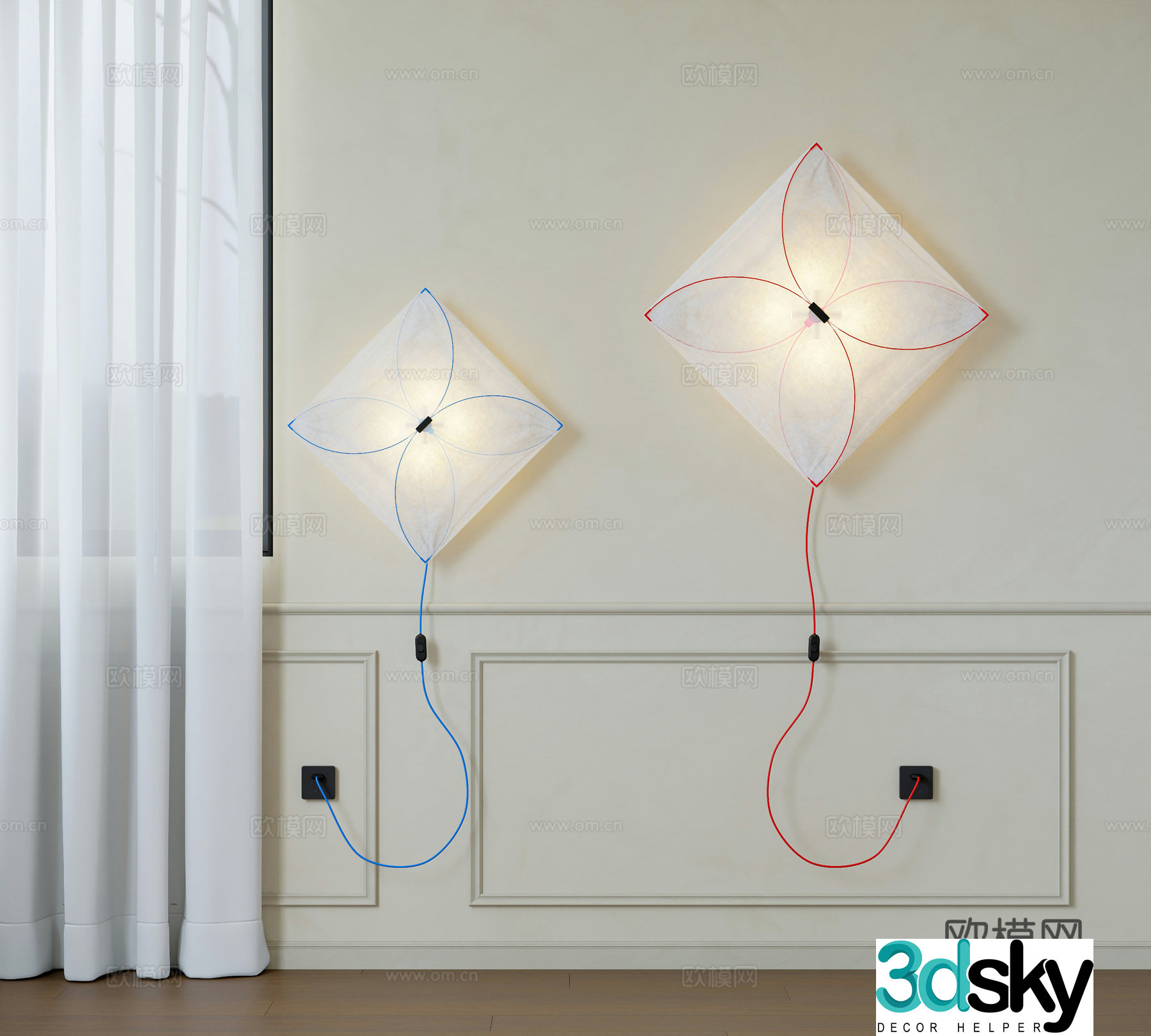 Middle-aged style wall light 3d model