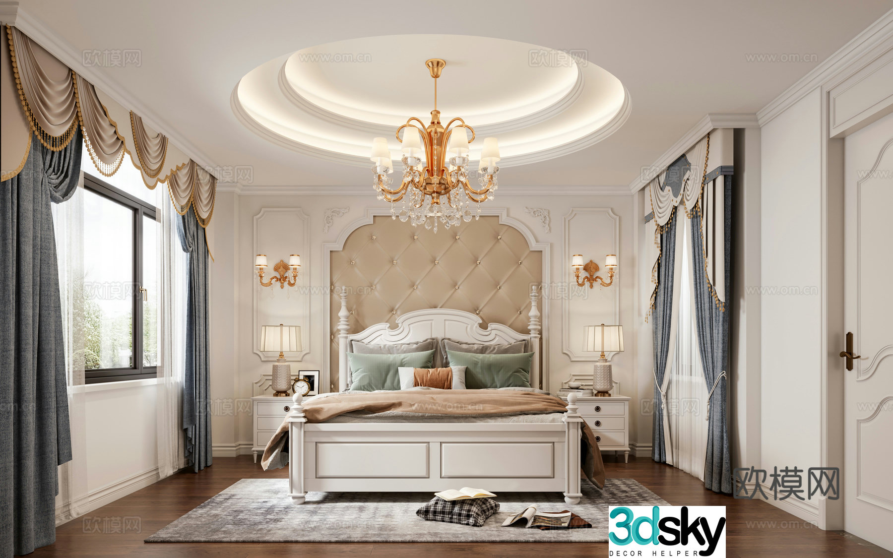 European style bedroom 3d model