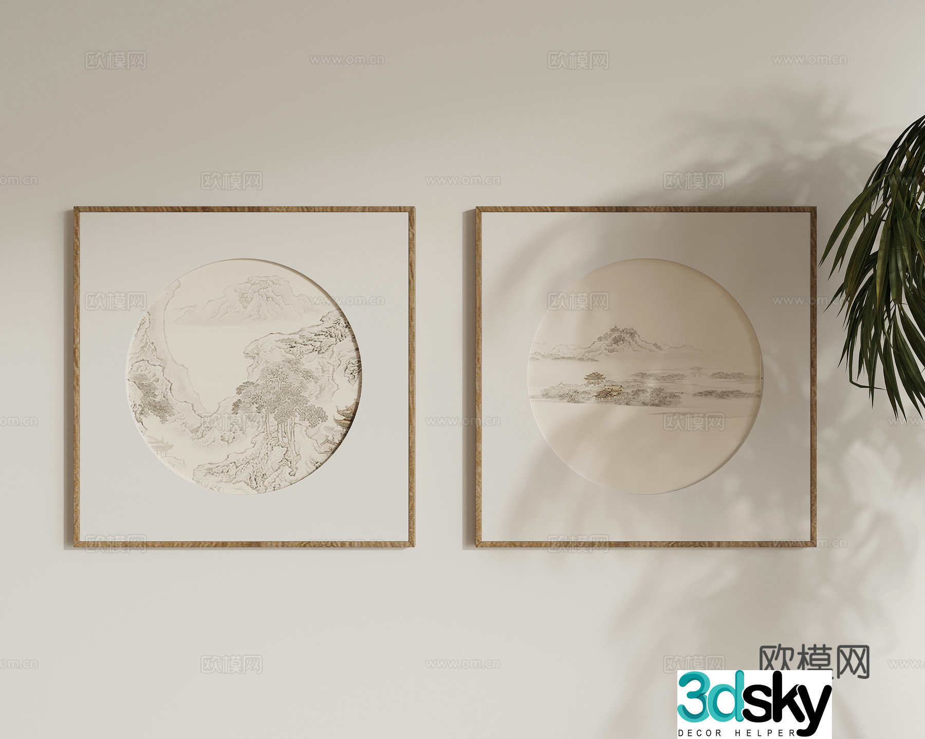 New Chinese style hanging painting 3D model