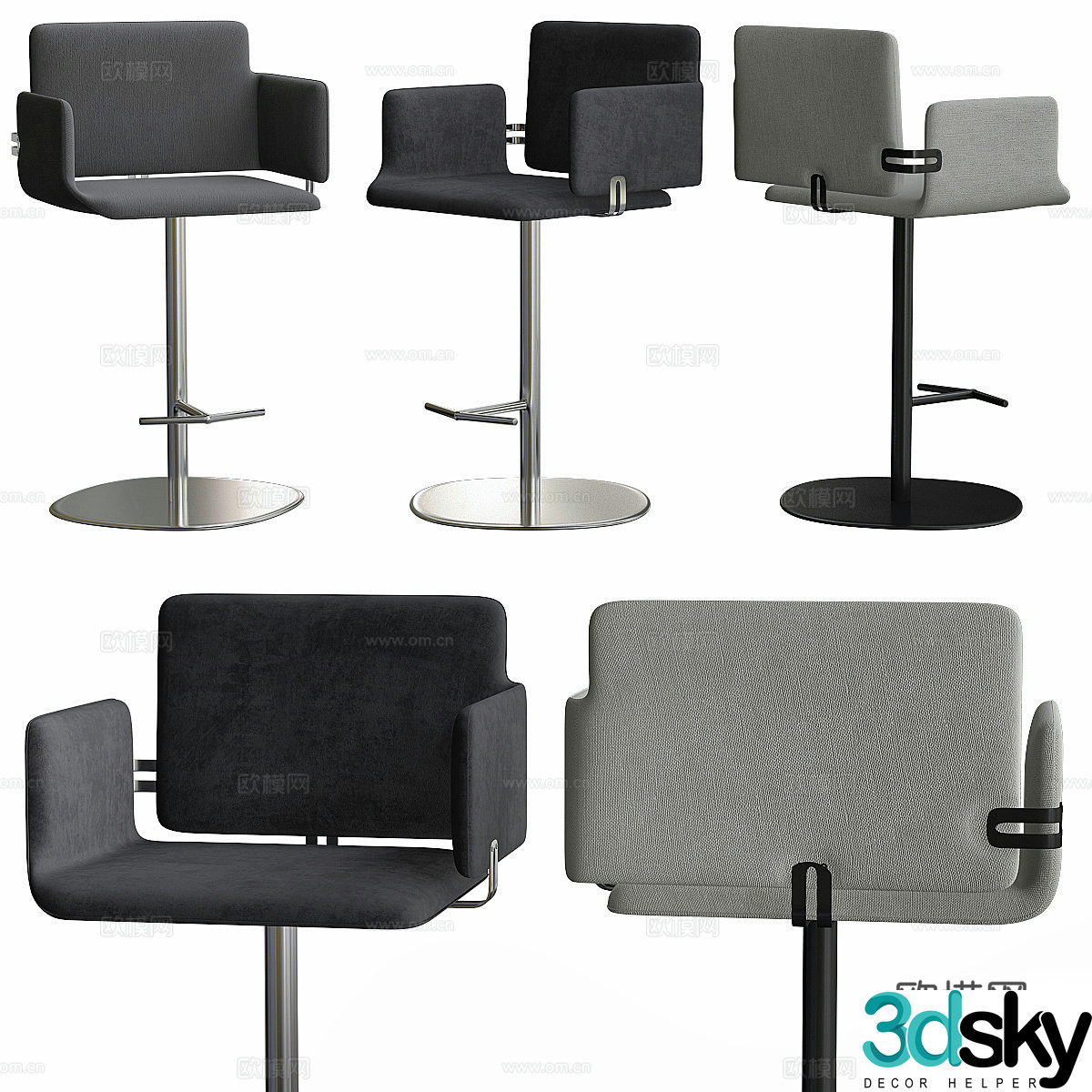 Modern bar chair 3d model