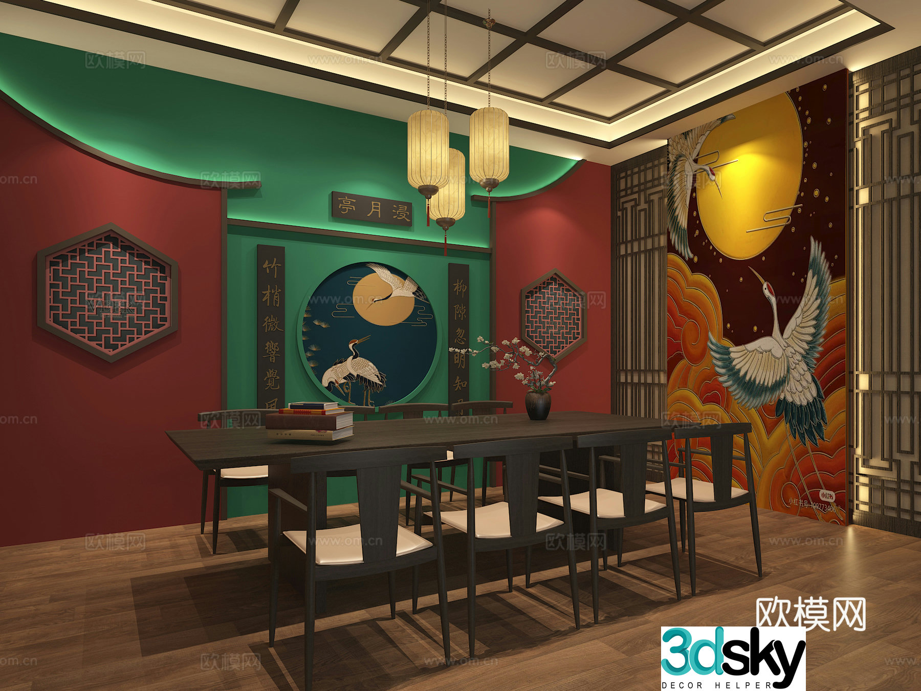 Retro Japanese script killing scene interpretation script killing role-playing room escape 3d model
