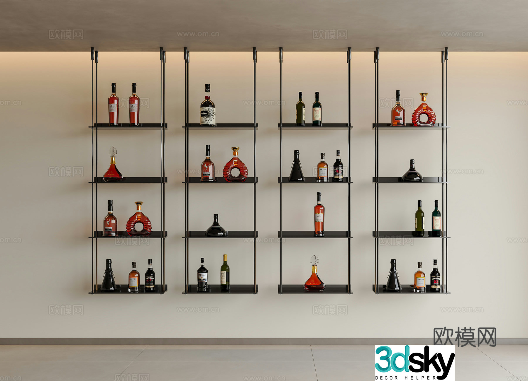 Modern wine rack Red wine red wine rack Red wine rack Wine storage rack Wine cabinet Storage rack 3D model