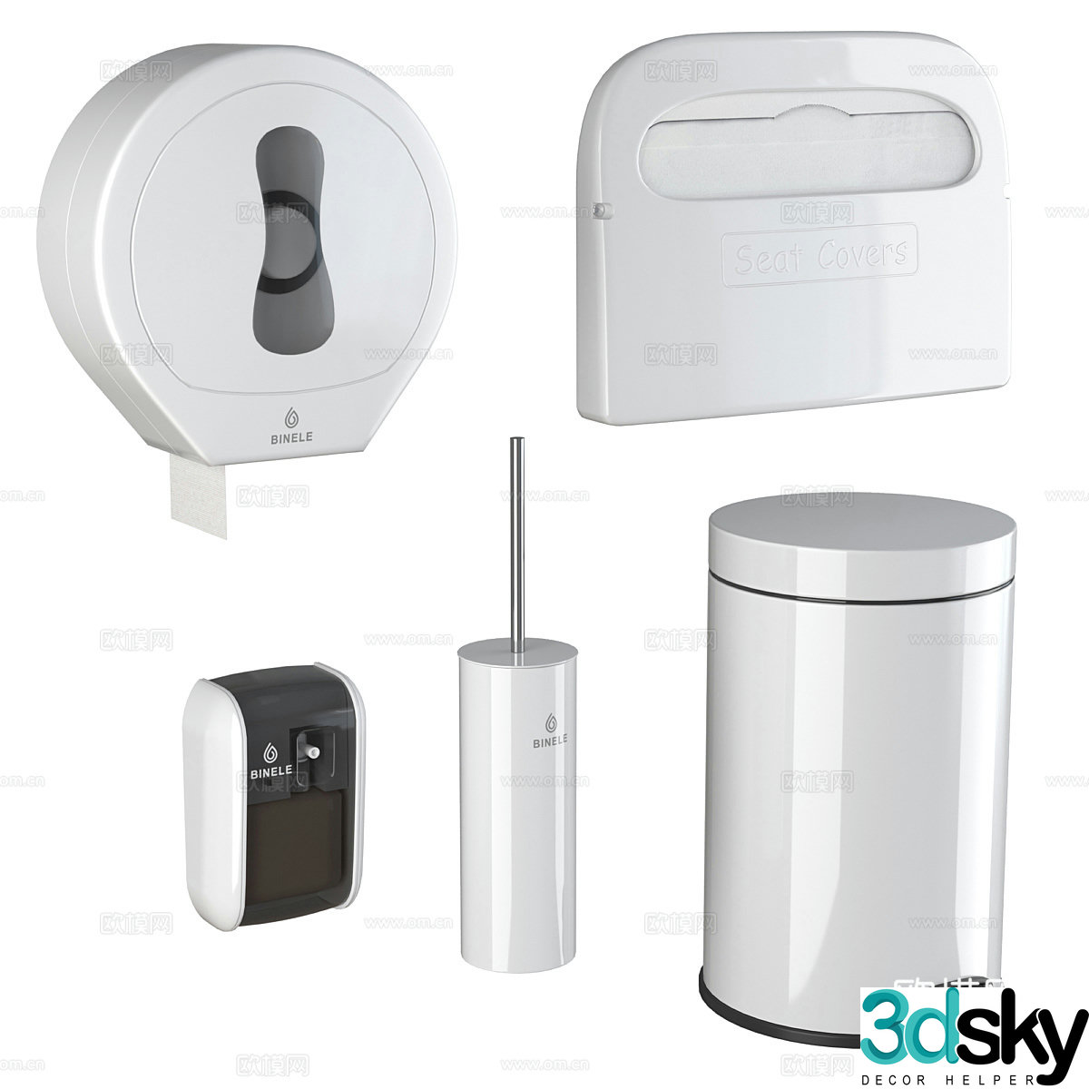Trash can wall-mounted brush 3d model