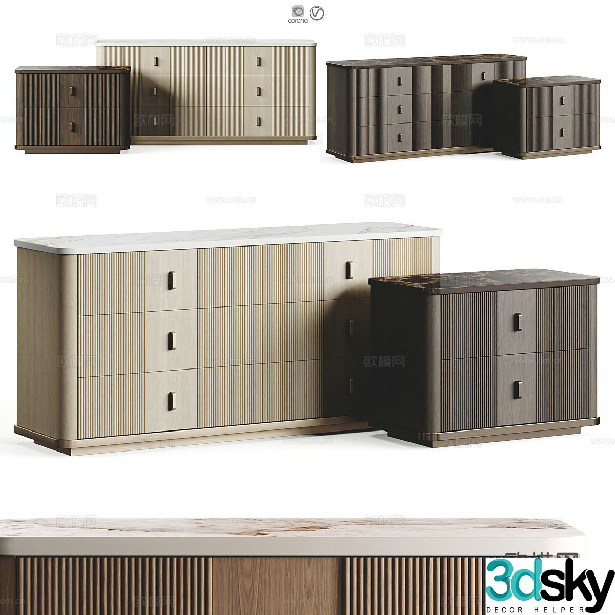 New Chinese side cabinet 3D model
