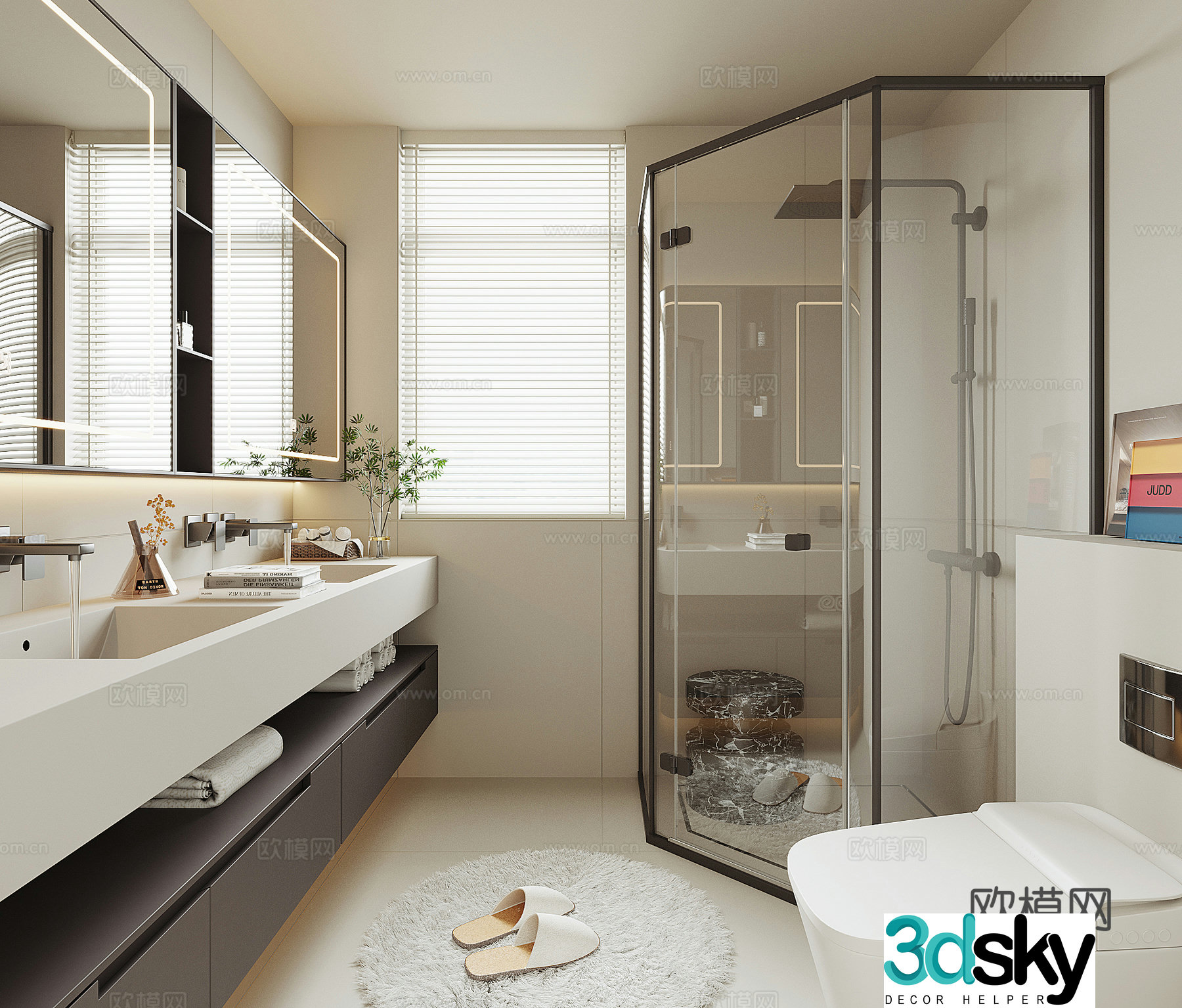 Modern home bathroom 3d model