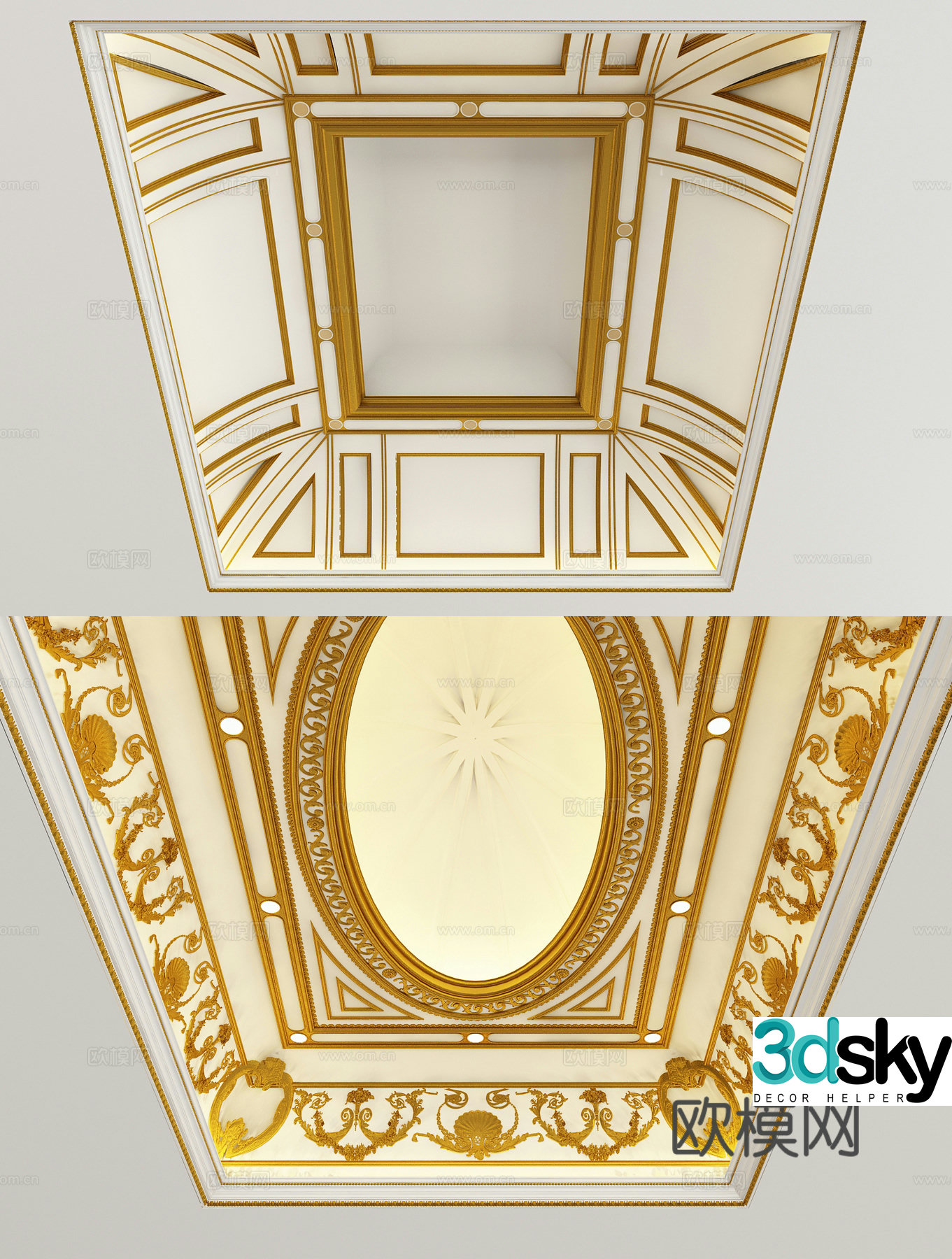 French ceiling 3d model