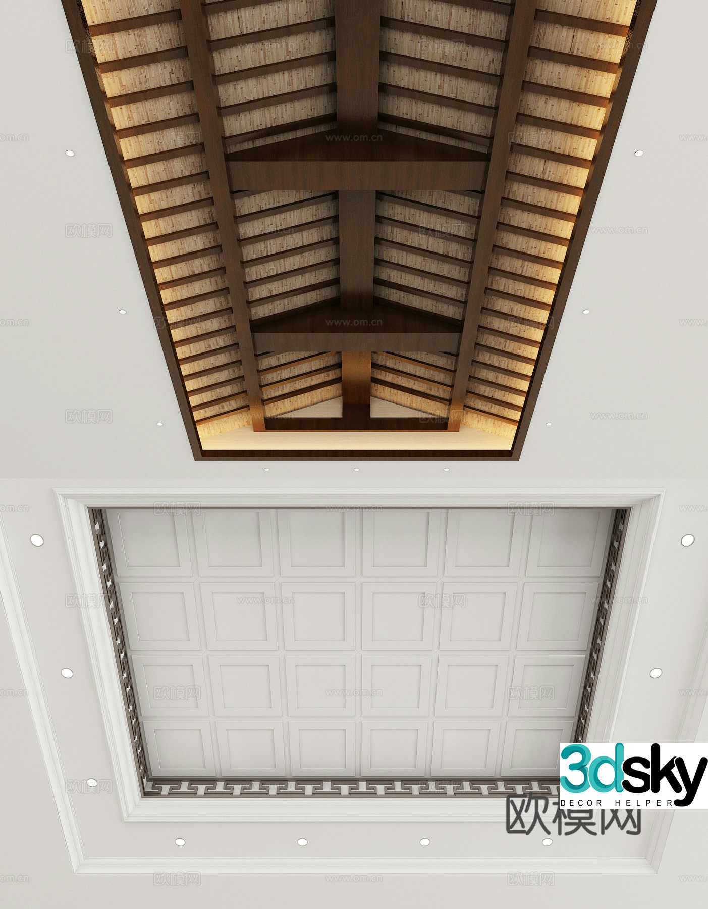 New Chinese style ceiling 3D model