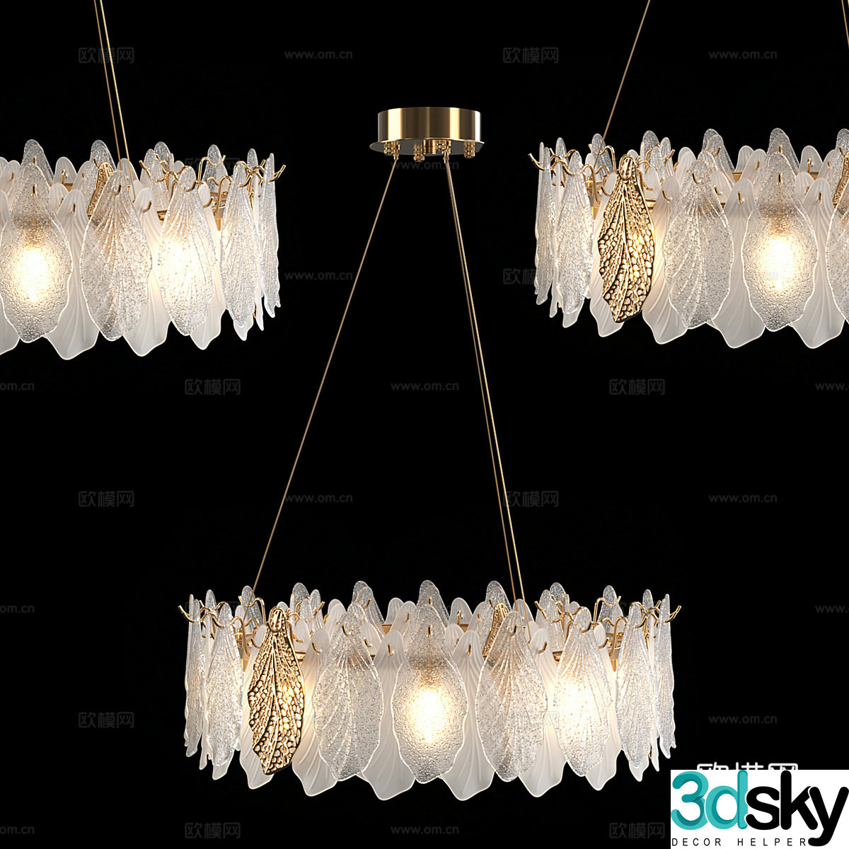 Modern simple chandelier chandelier simple chandelier light luxury chandelier restaurant chandelier 3d model
