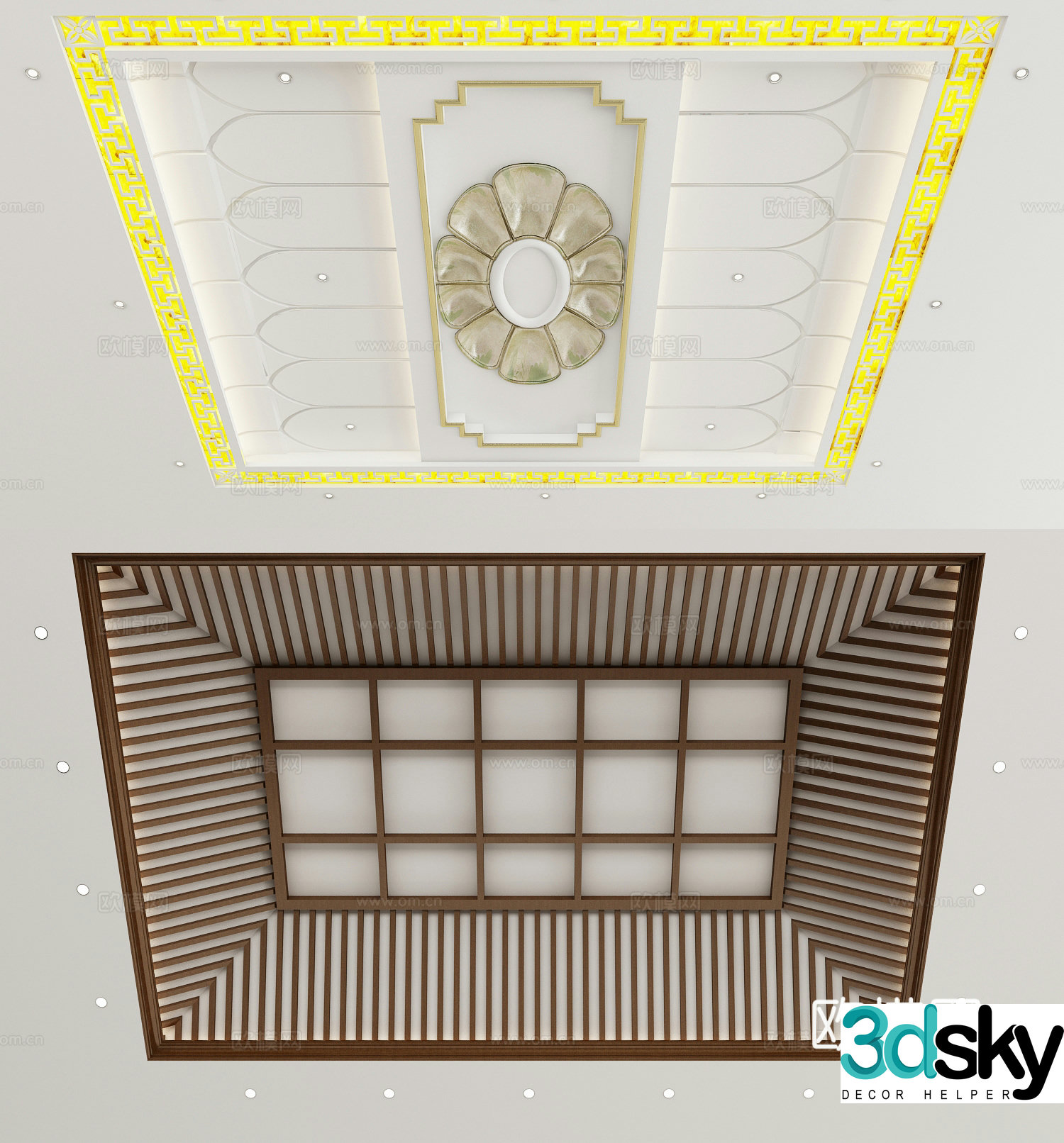 New Chinese style ceiling 3D model