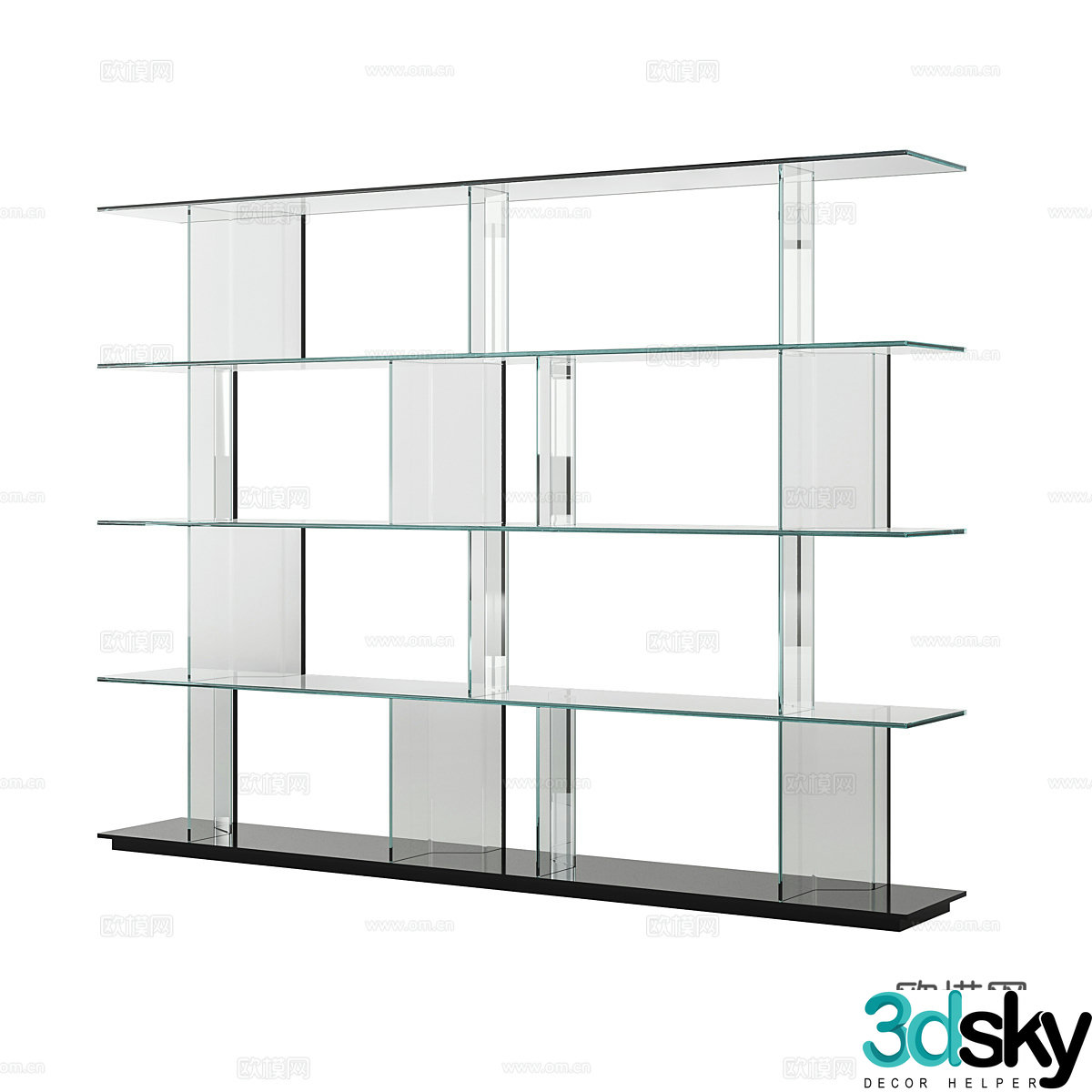 Modern simple glass cabinet decorative cabinet display cabinet 3d model