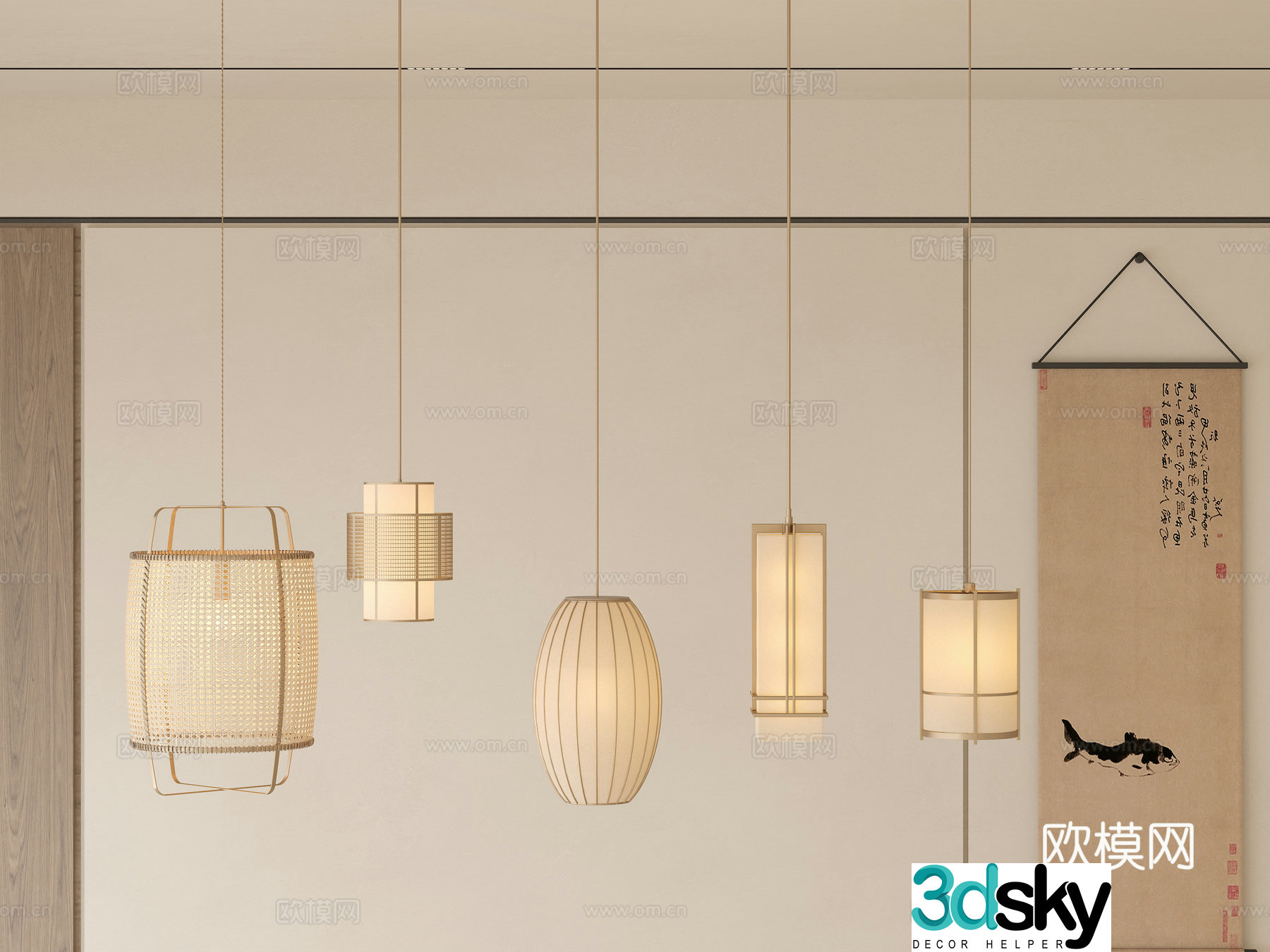 Chinese chandeliers New Chinese chandeliers Song’s aesthetic chandeliers Decorative chandeliers Bedroom Study chandeliers 3D model