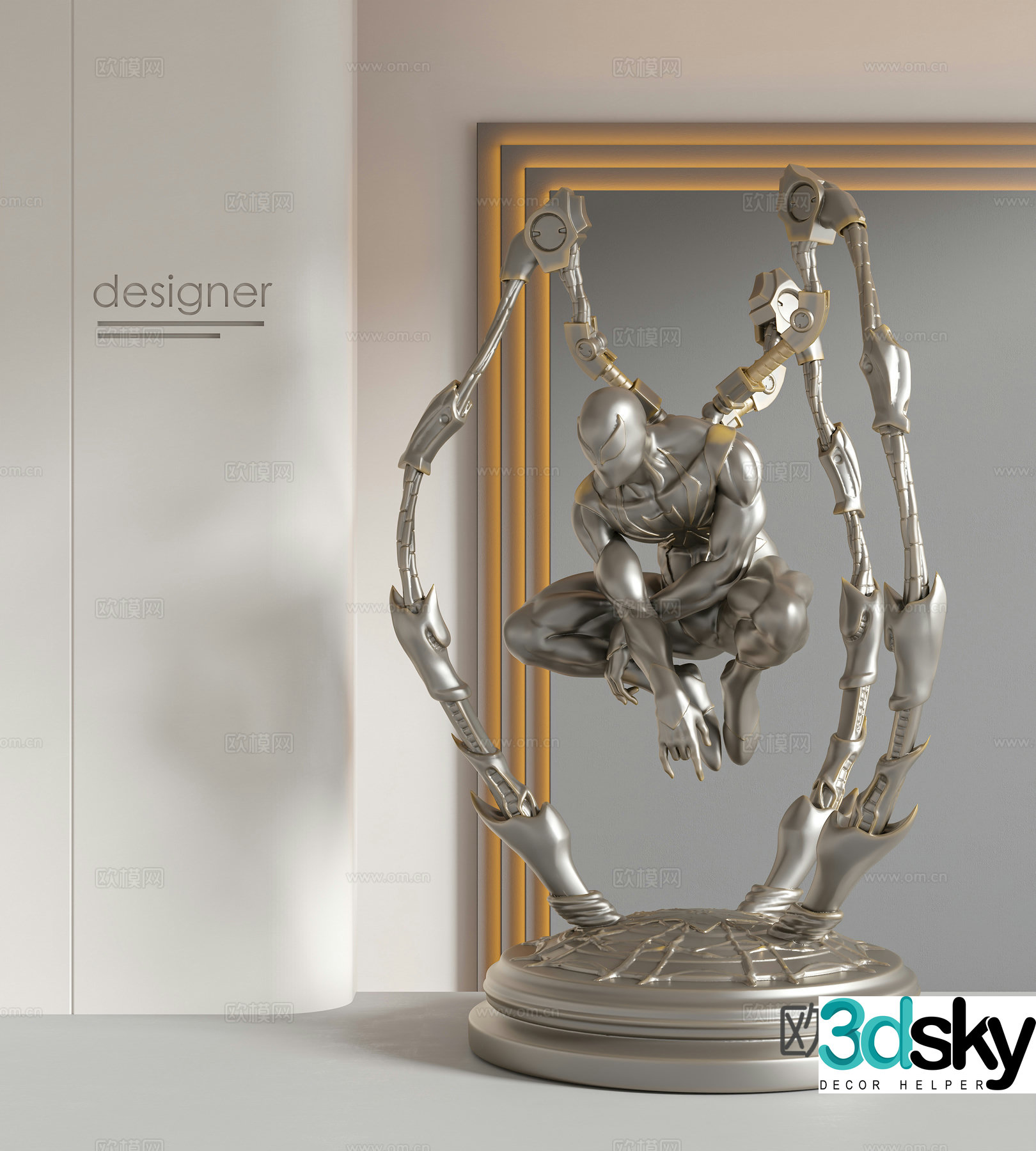 Modern Italian luxury ornaments Spider-Man Venom Marvel Figure 3D Model