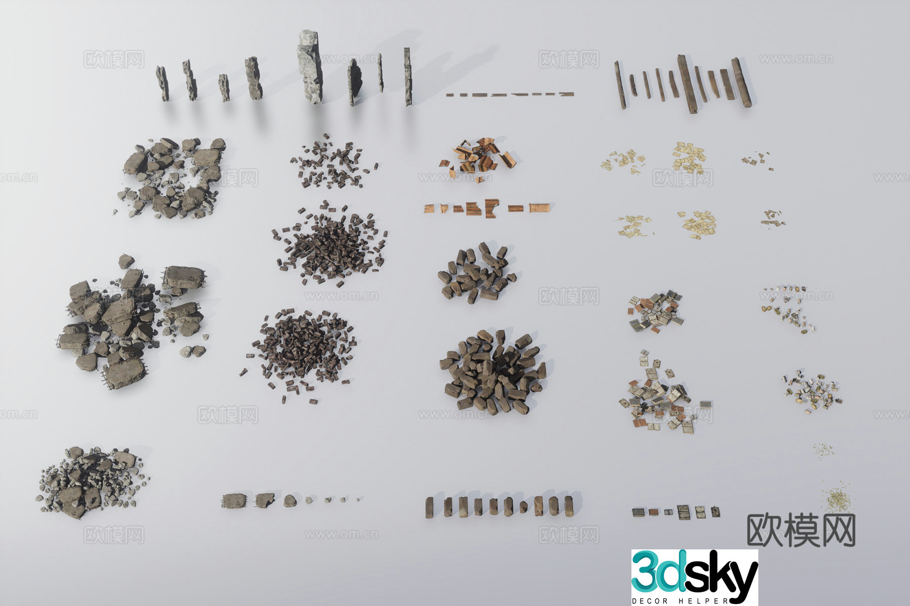 Building materials stack 3d model