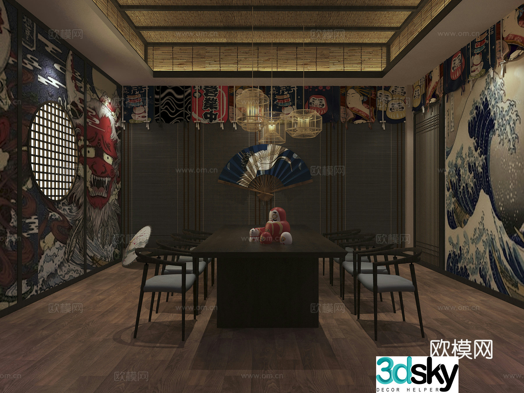 Japanese script killing Escape Room Plot Repertoire Role Playing Japanese painting 3D model