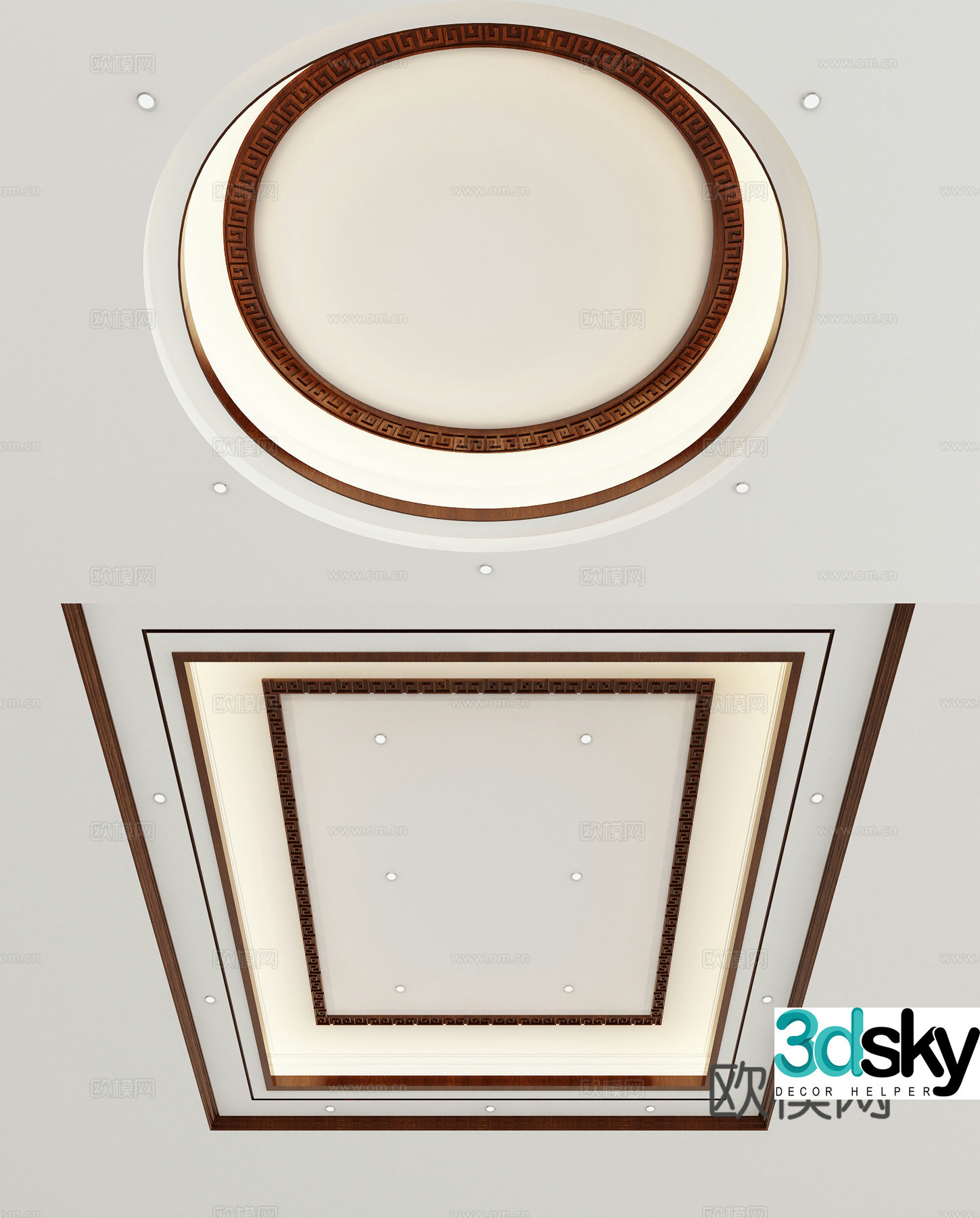 New Chinese style ceiling 3D model